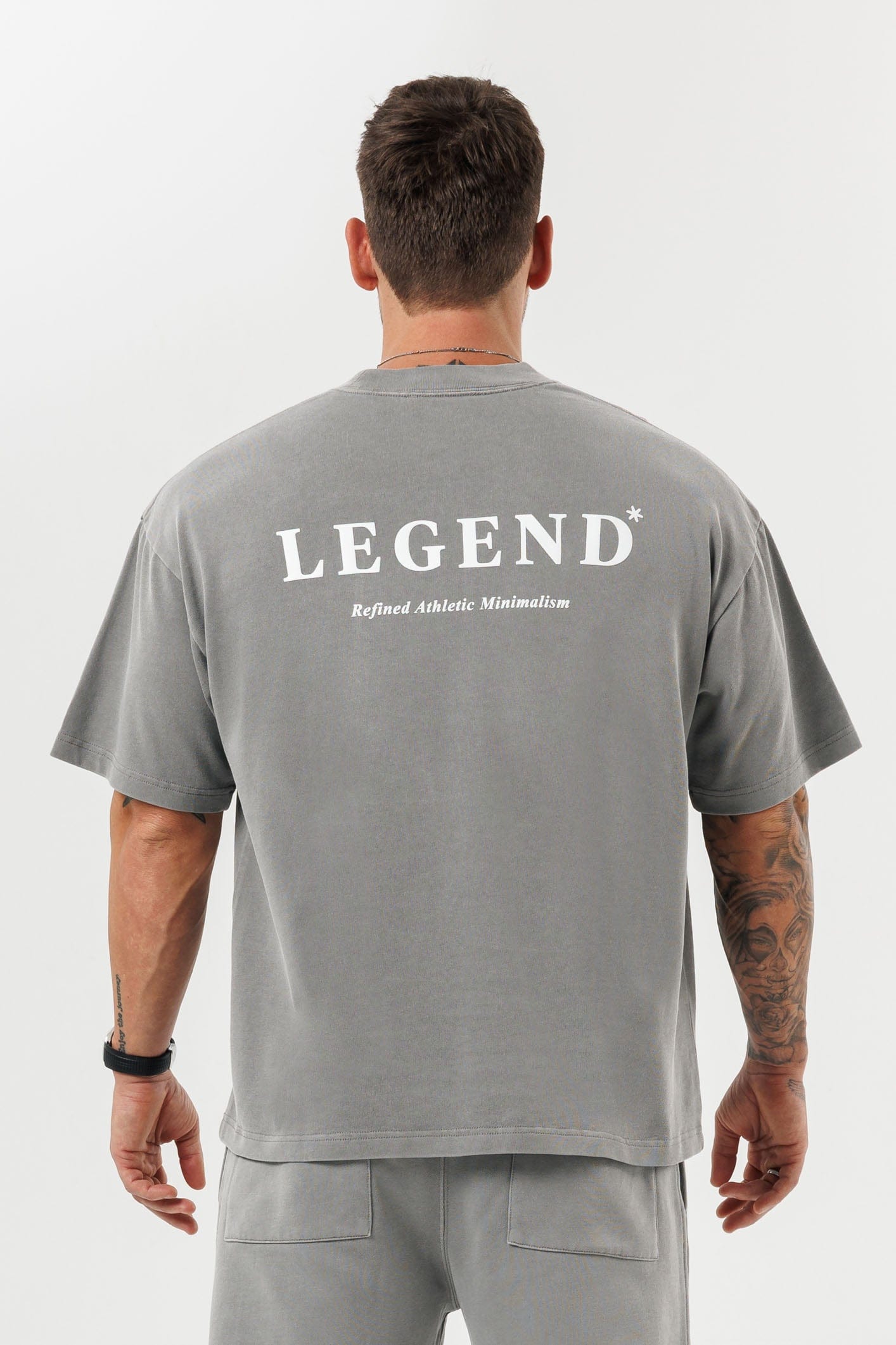 LEGEND LONDON T-SHIRT - PRINT OVERSIZED PRINT OVERSIZED T-SHIRT - WASHED GREY