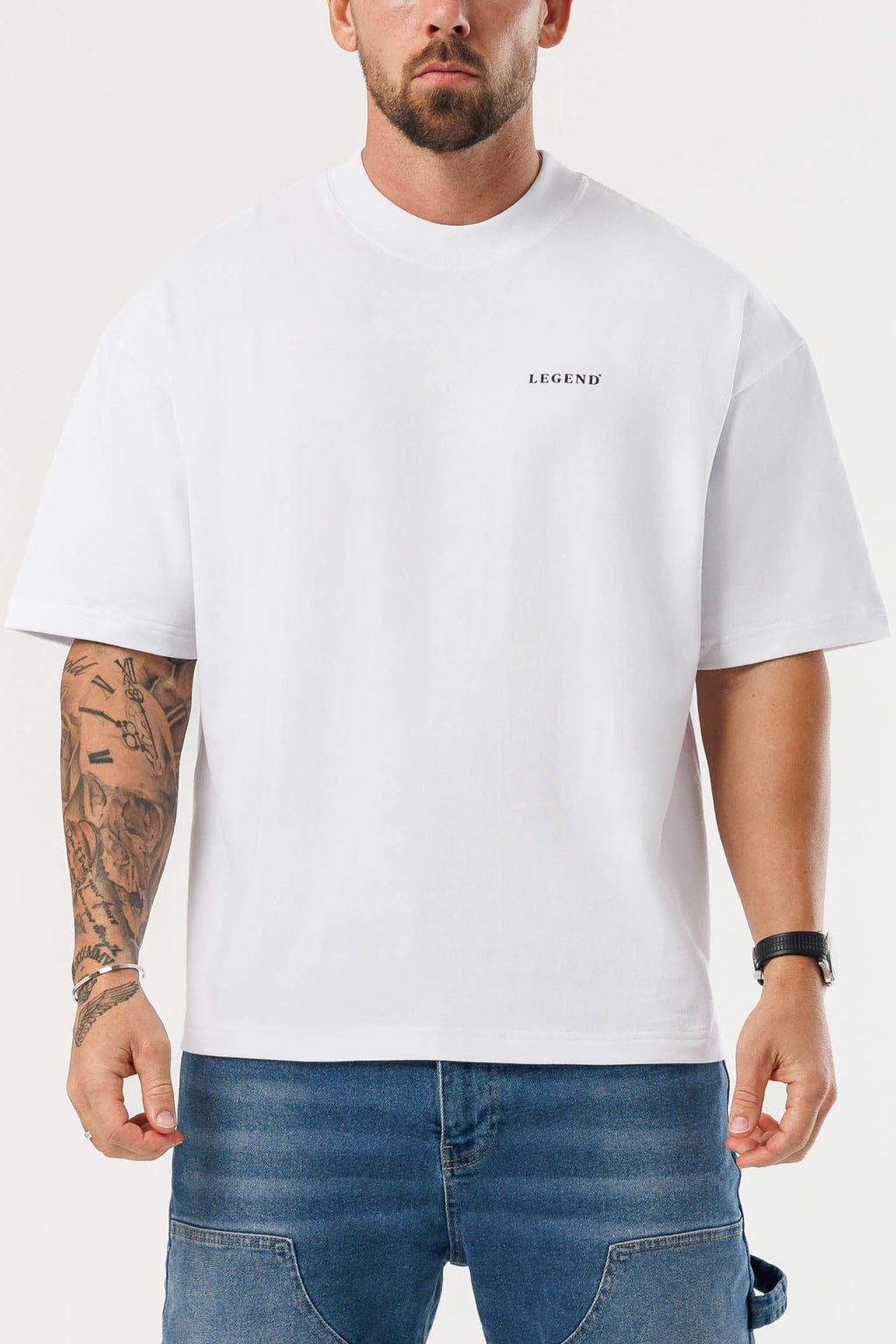 LEGEND LONDON T-SHIRT - ÜBERGROSSES PRINT-T-SHIRT - WEISS