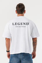 LEGEND LONDON T-SHIRT - ÜBERGROSSES PRINT-T-SHIRT - WEISS