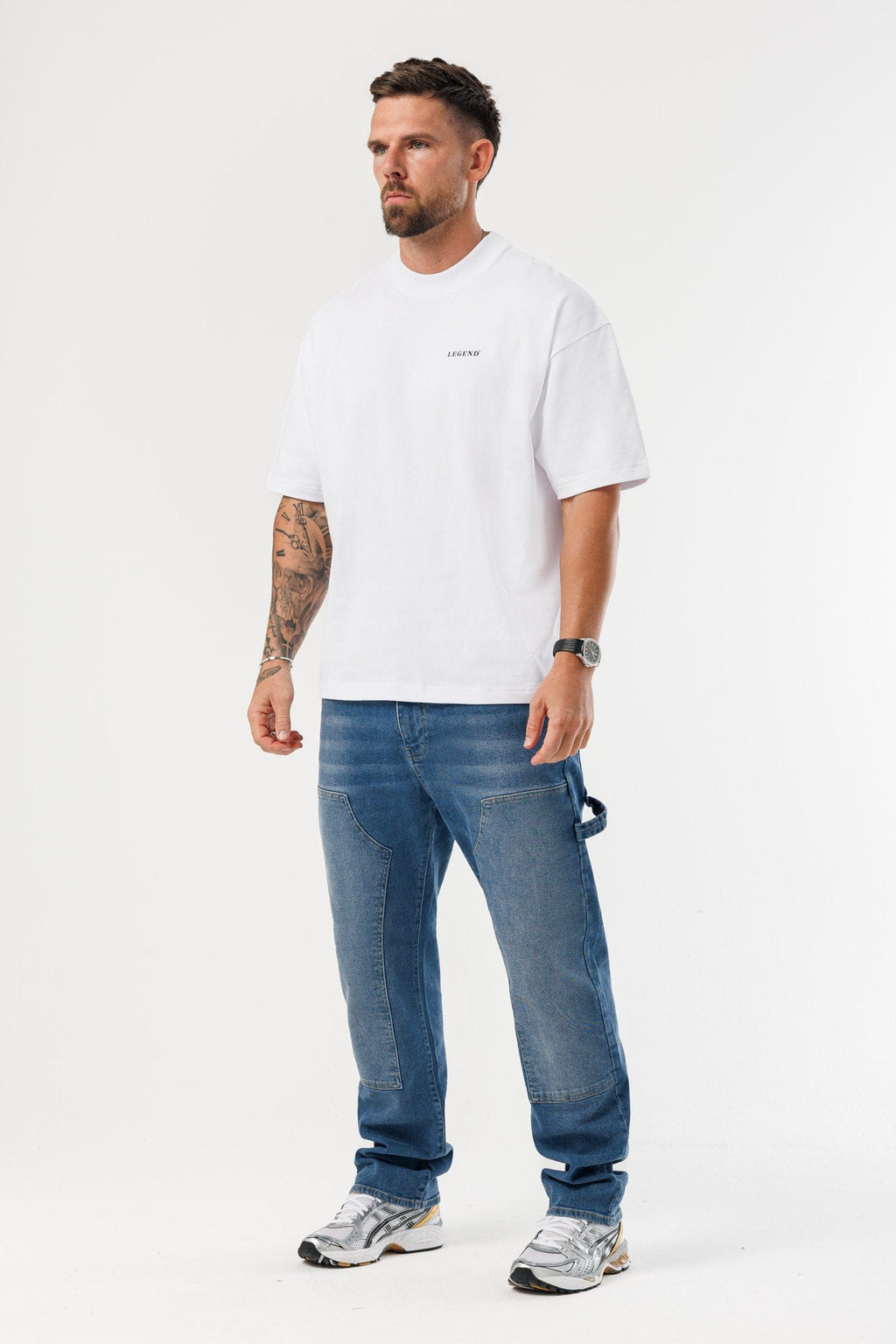 LEGEND LONDON T-SHIRT - ÜBERGROSSES PRINT-T-SHIRT - WEISS