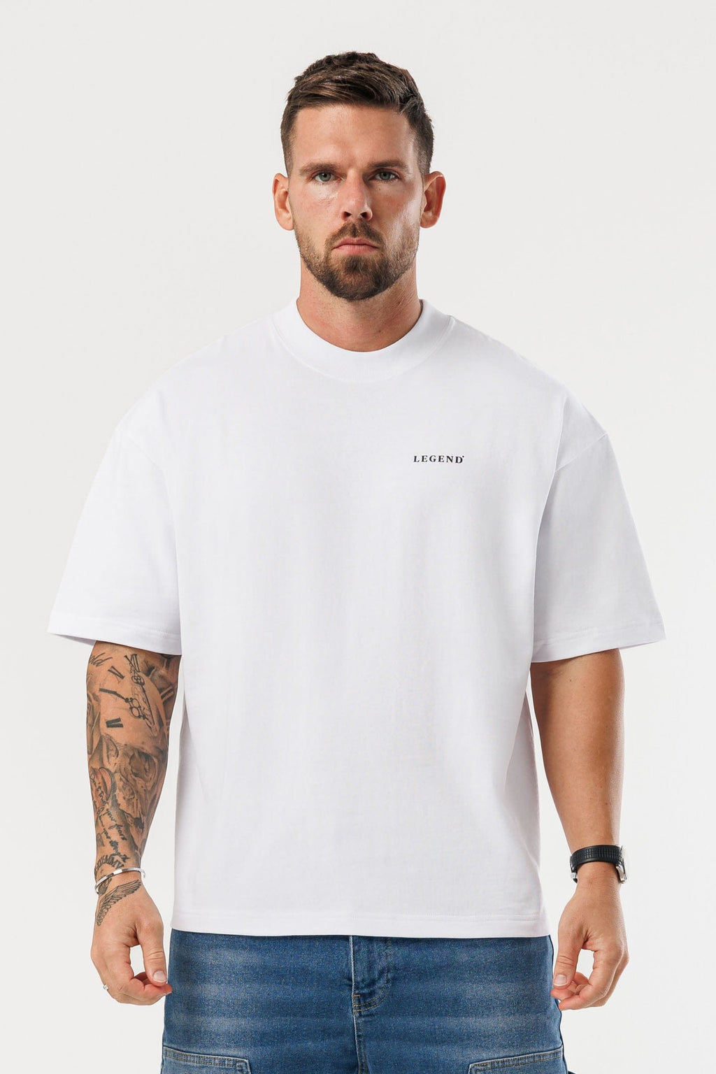 LEGEND LONDON T-SHIRT - ÜBERGROSSES PRINT-T-SHIRT - WEISS