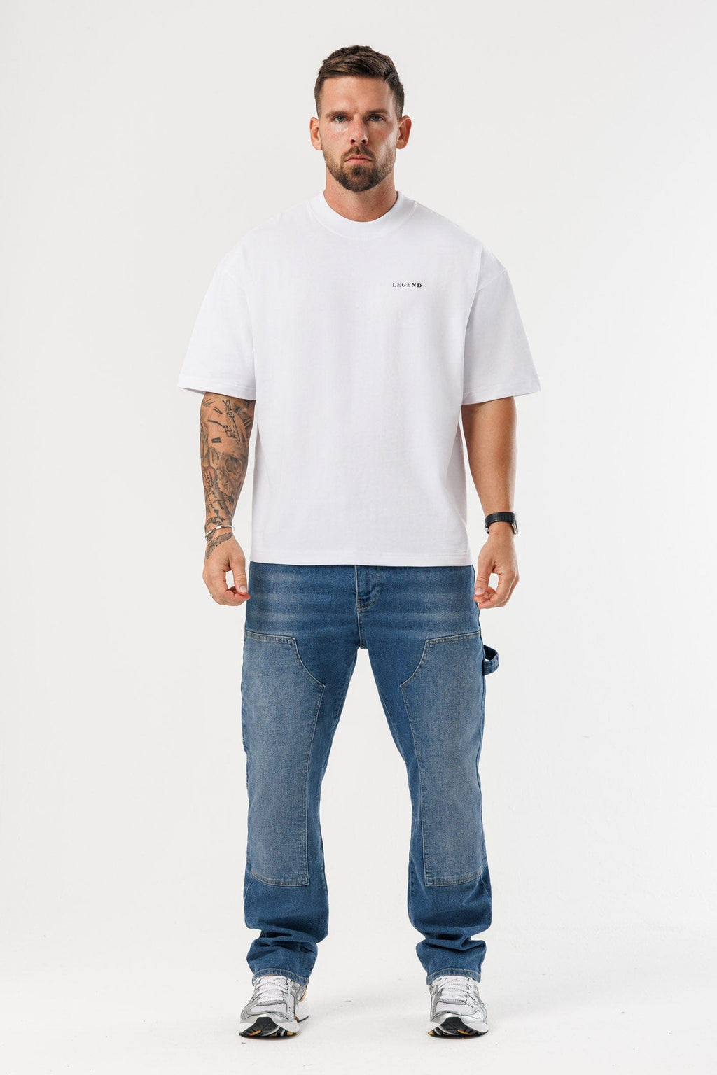 LEGEND LONDON T-SHIRT - ÜBERGROSSES PRINT-T-SHIRT - WEISS