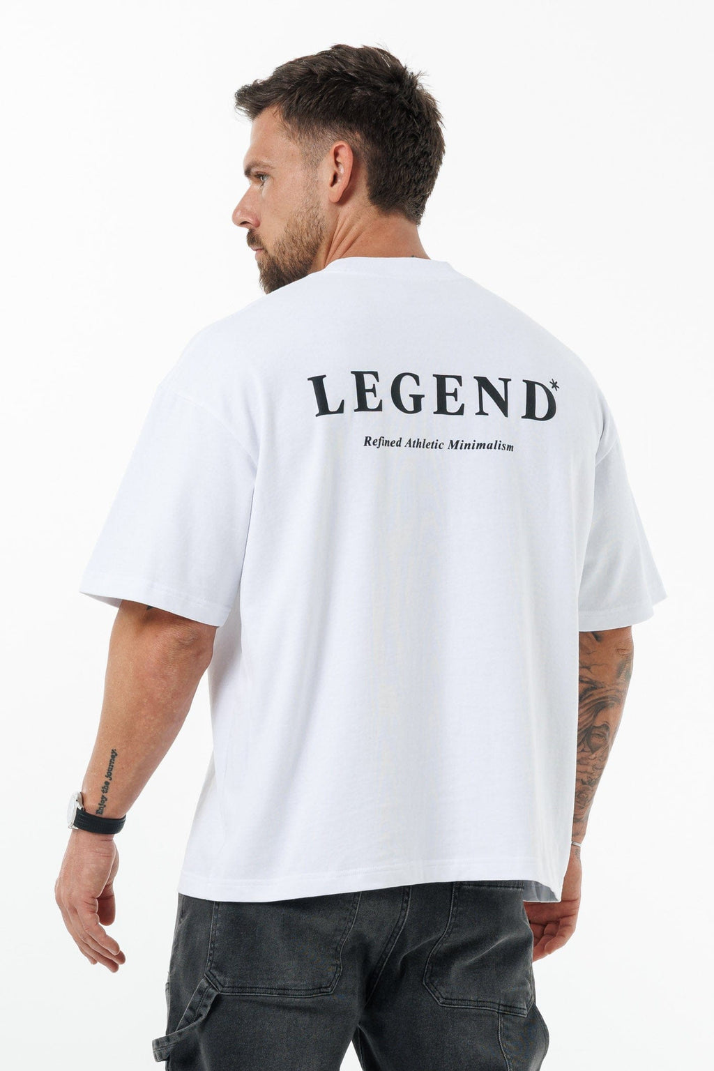 LEGEND LONDON T-SHIRT - ÜBERGROSSES PRINT-T-SHIRT - WEISS