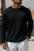 Legend London T-SHIRT - SUMMER CROPPED LINEN T-SHIRT - BLACK
