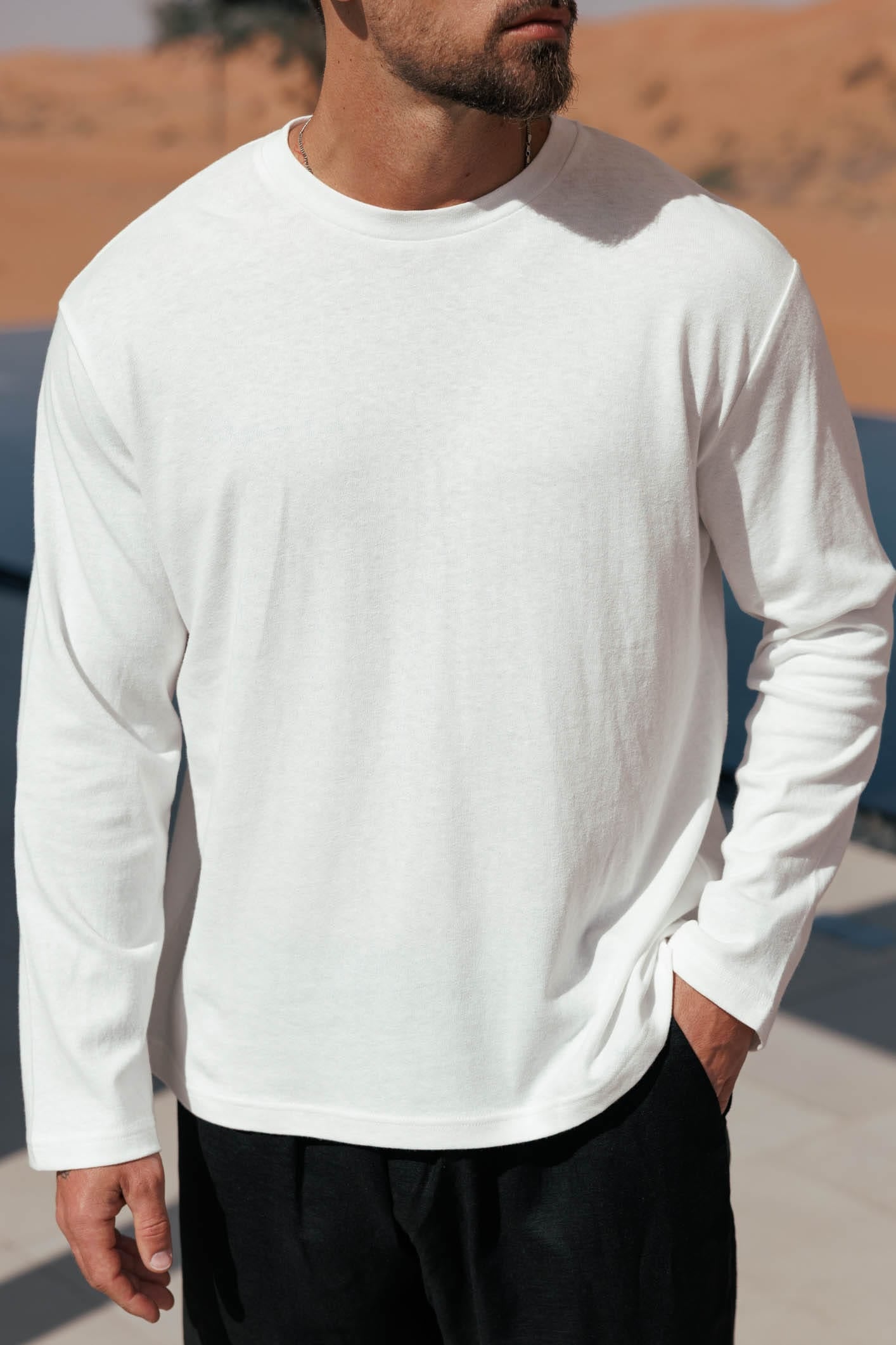 Legend London T-SHIRT - SUMMER CROPPED LINEN T-SHIRT - WHITE