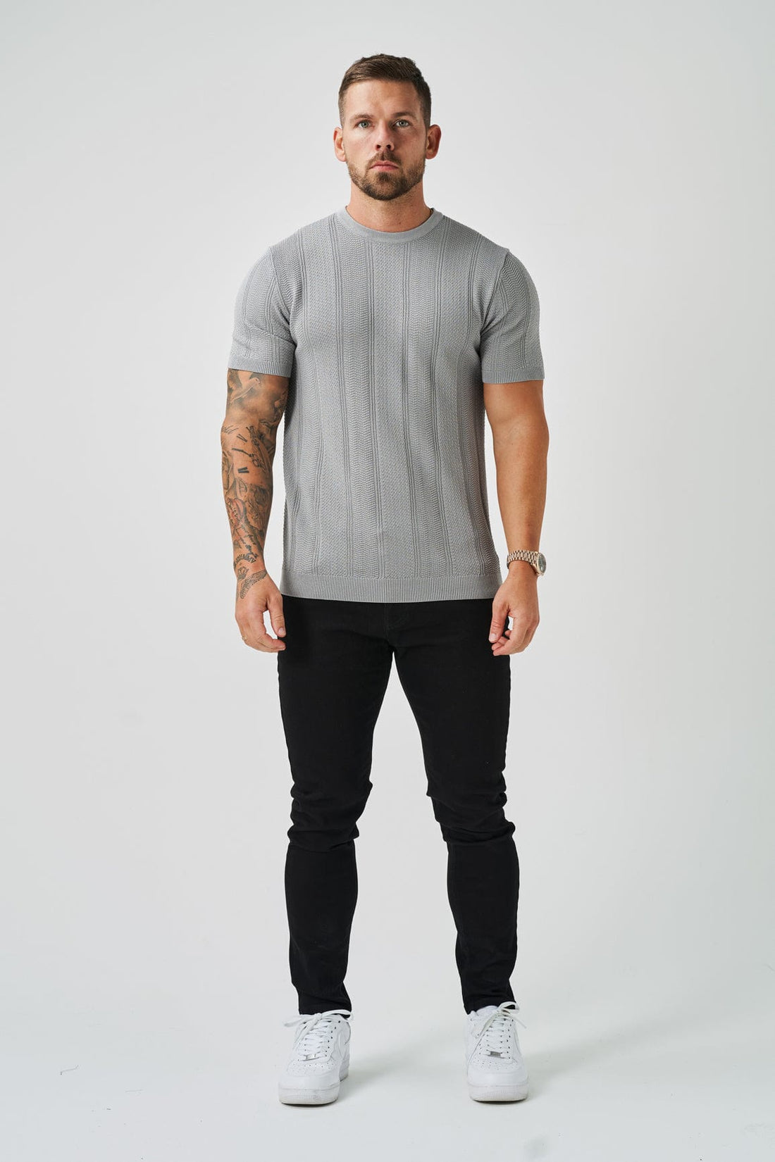 Legend London T-SHIRT TEXTURED TEE - GREY