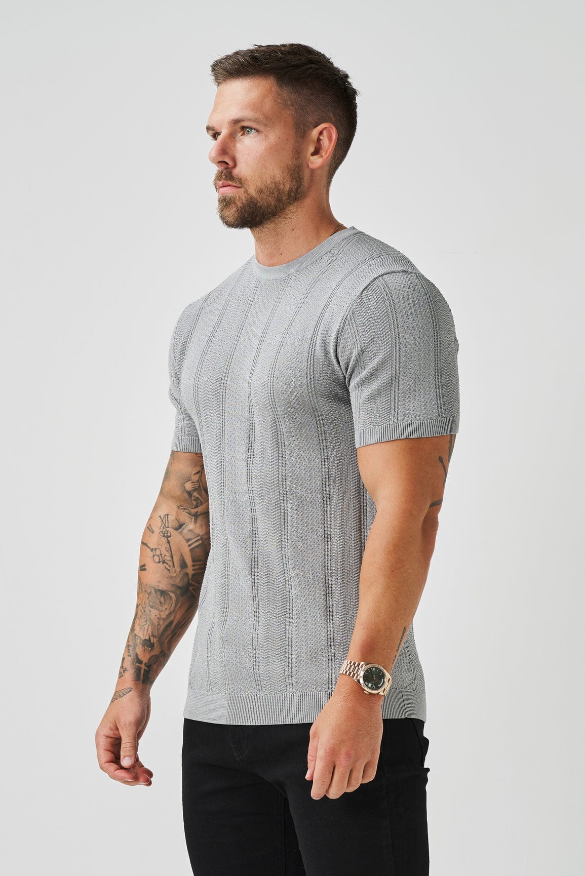 Legend London T-SHIRT TEXTURED TEE - GREY