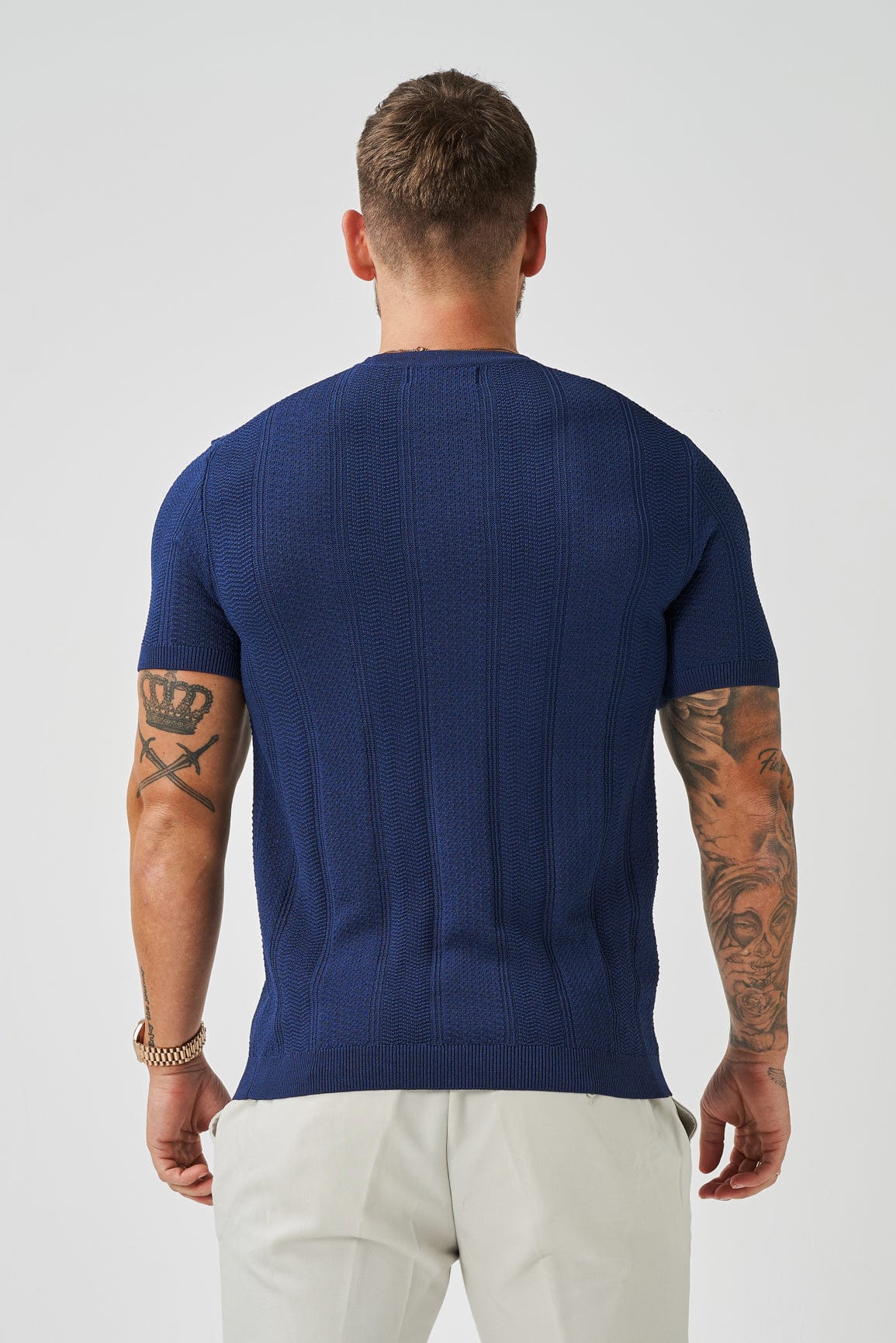 Legend London T-SHIRT TEXTURED TEE - NAVY