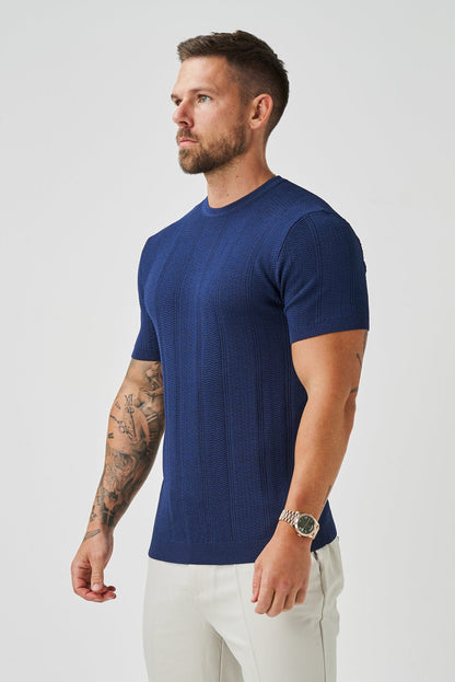 Legend London T-SHIRT TEXTURED TEE - NAVY