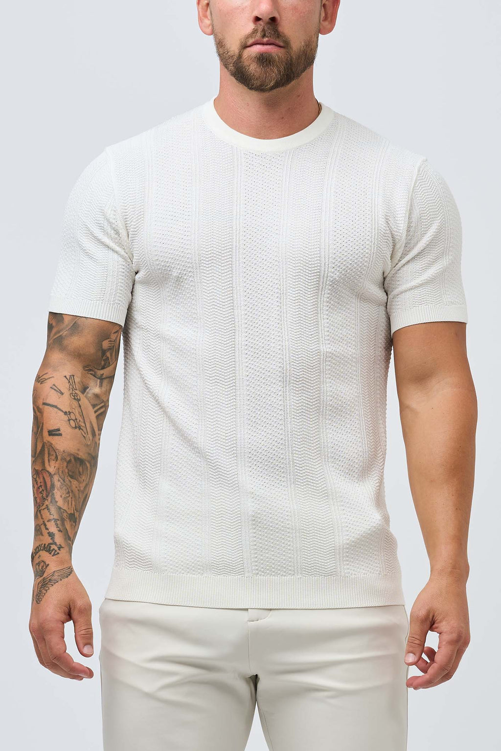 Legend London T-SHIRT TEXTURED TEE - WHITE