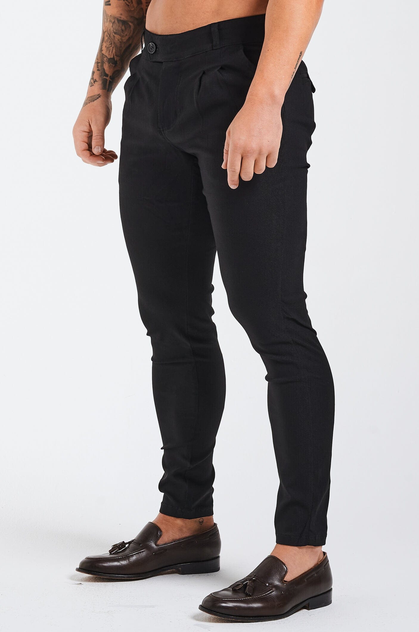 Legend London Trouser BUTTON FASTENED TROUSER - BLACK