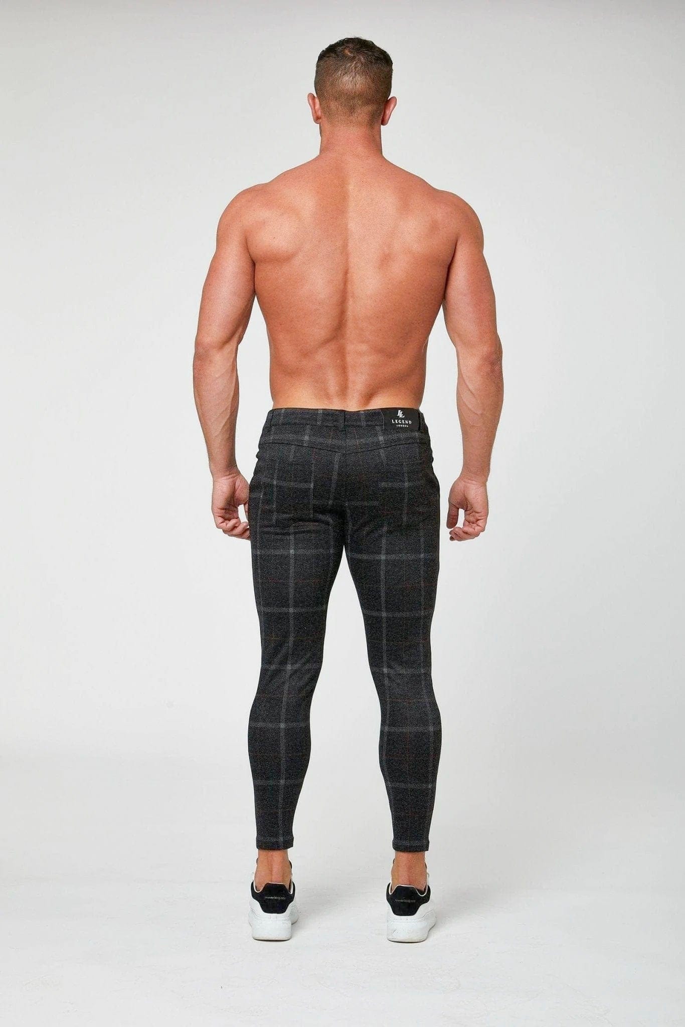 Legend London Trouser CHECKERED STRETCH TROUSERS - BLACK