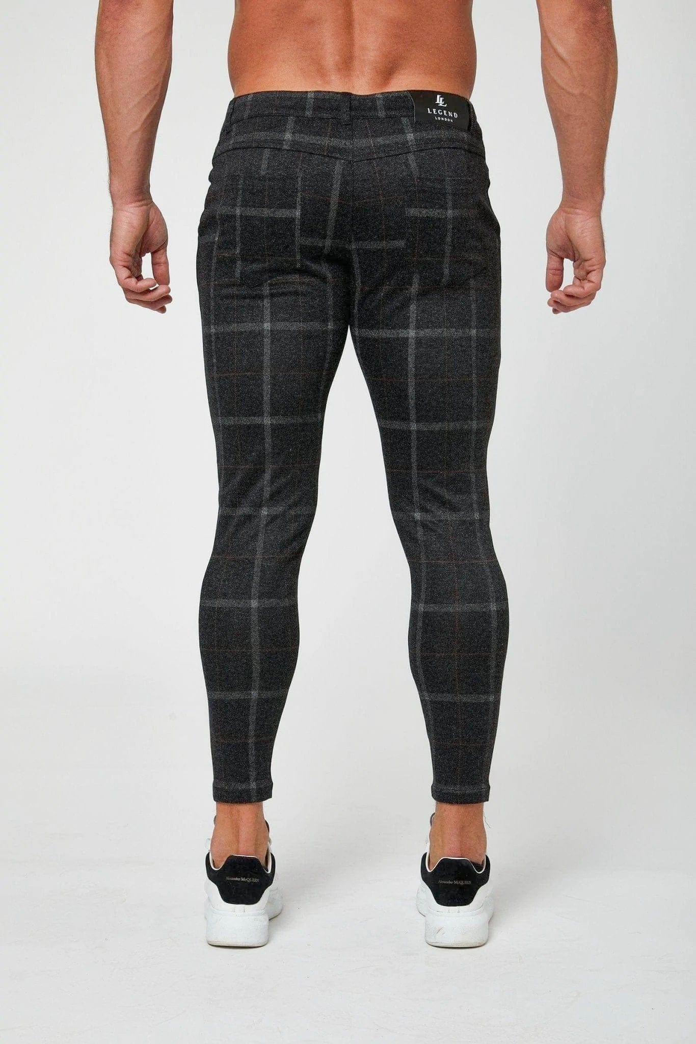 Legend London Trouser CHECKERED STRETCH TROUSERS - BLACK