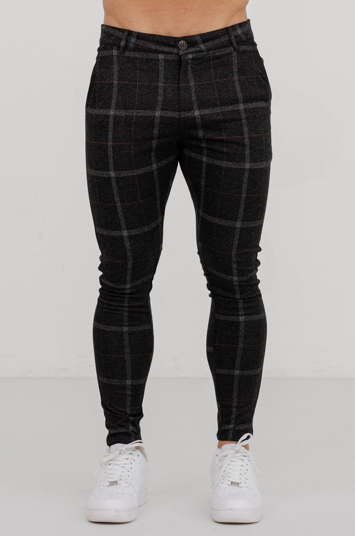 Legend London Trouser CHECKERED STRETCH TROUSERS - BLACK