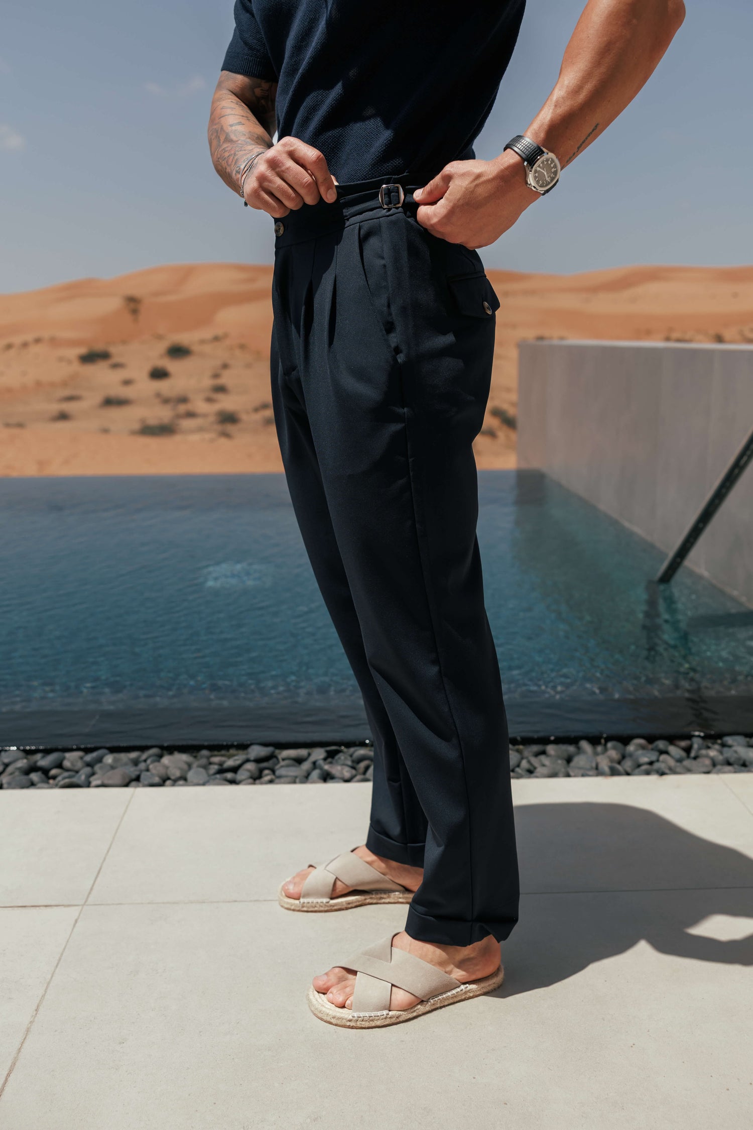 Legend London Trouser - Cinch PREMIUM SIDE CINCH TROUSER - NAVY