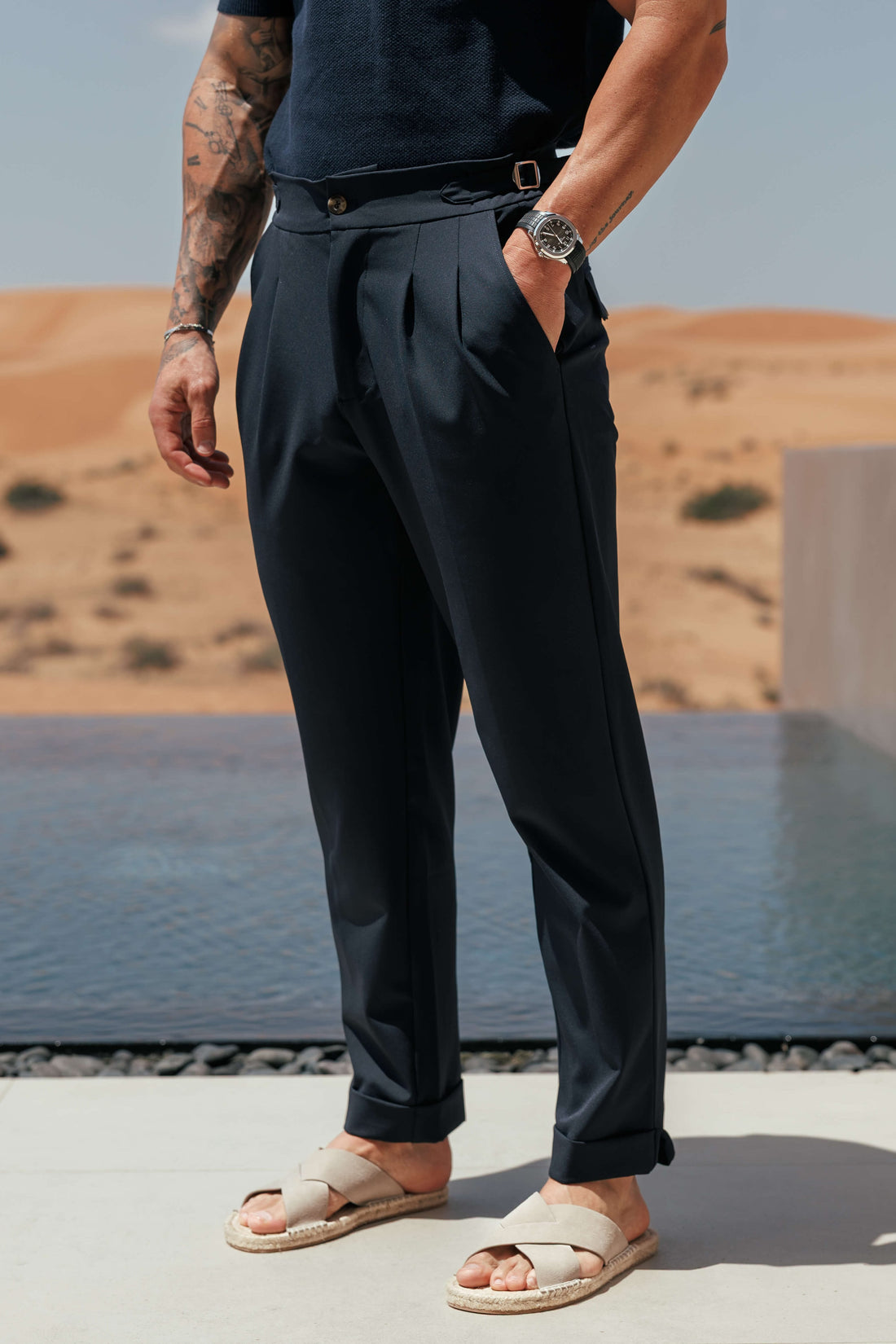 Legend London Trouser - Cinch PREMIUM SIDE CINCH TROUSER - NAVY