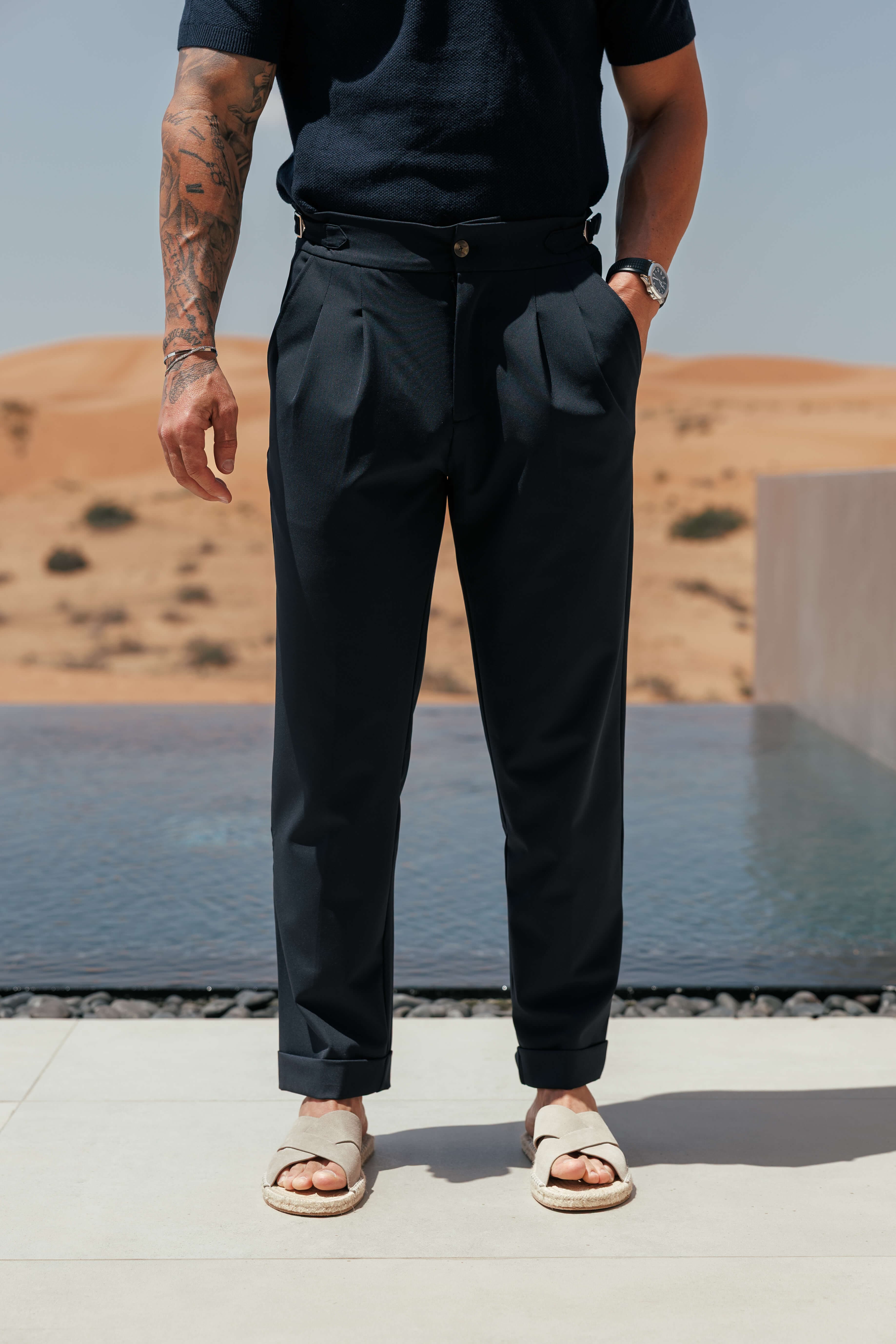 Legend London Trouser - Cinch PREMIUM SIDE CINCH TROUSER - NAVY