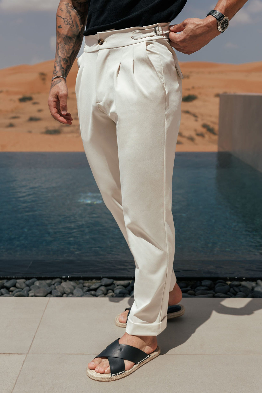 Legend London Trouser - Cinch PREMIUM SIDE CINCH TROUSER - STONE