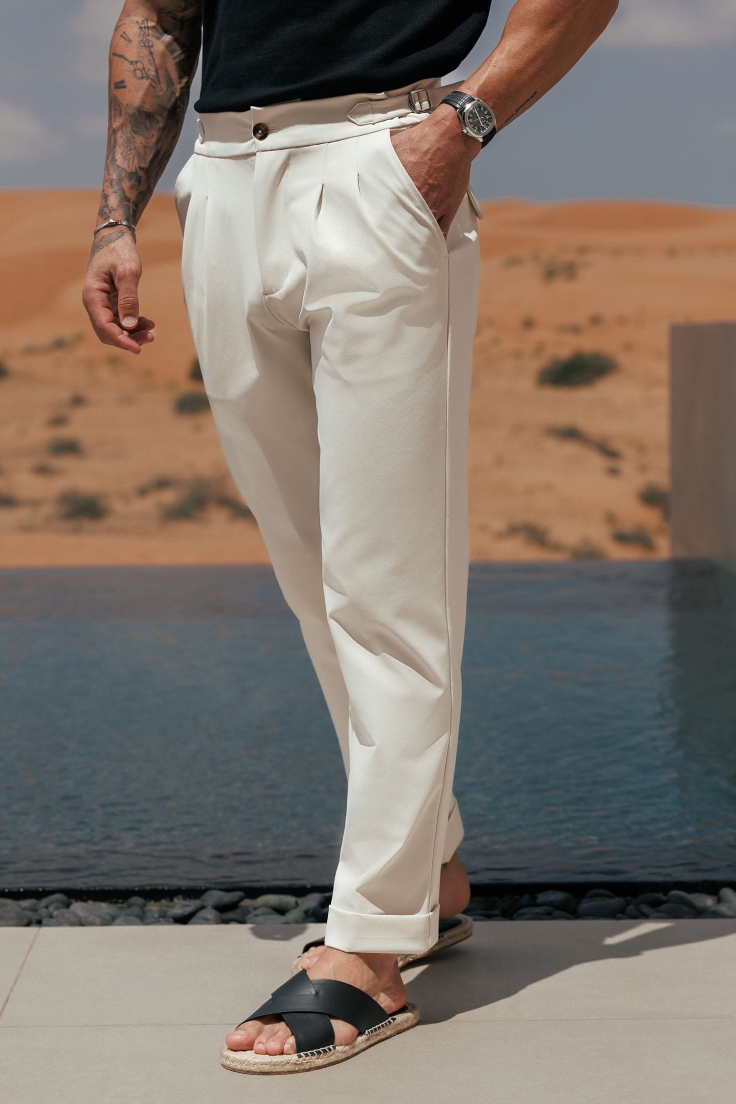 Legend London Trouser - Cinch PREMIUM SIDE CINCH TROUSER - STONE