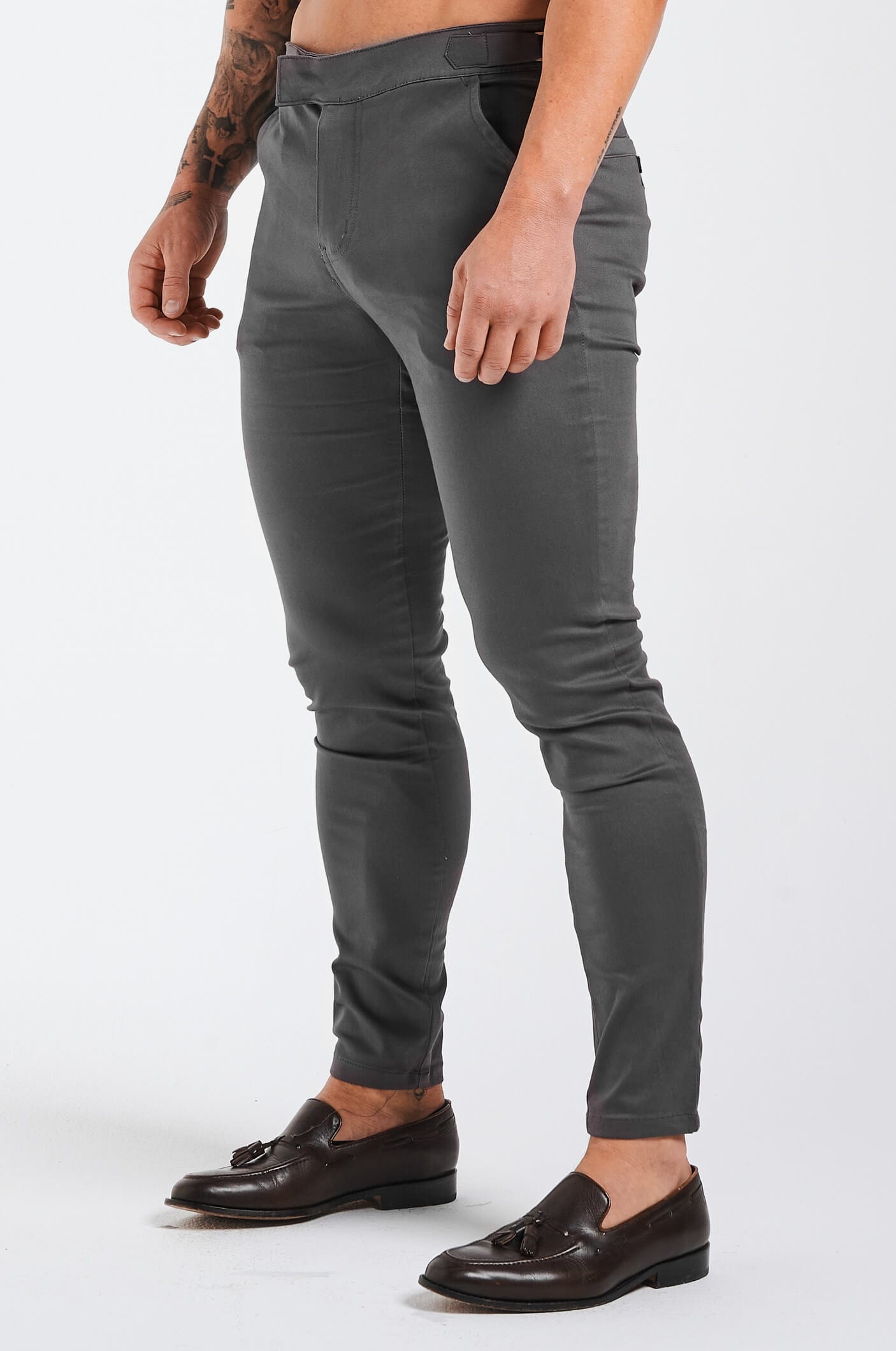 Legend London Trouser SLIM FIT HIGH WAIST TROUSER - DARK GREY