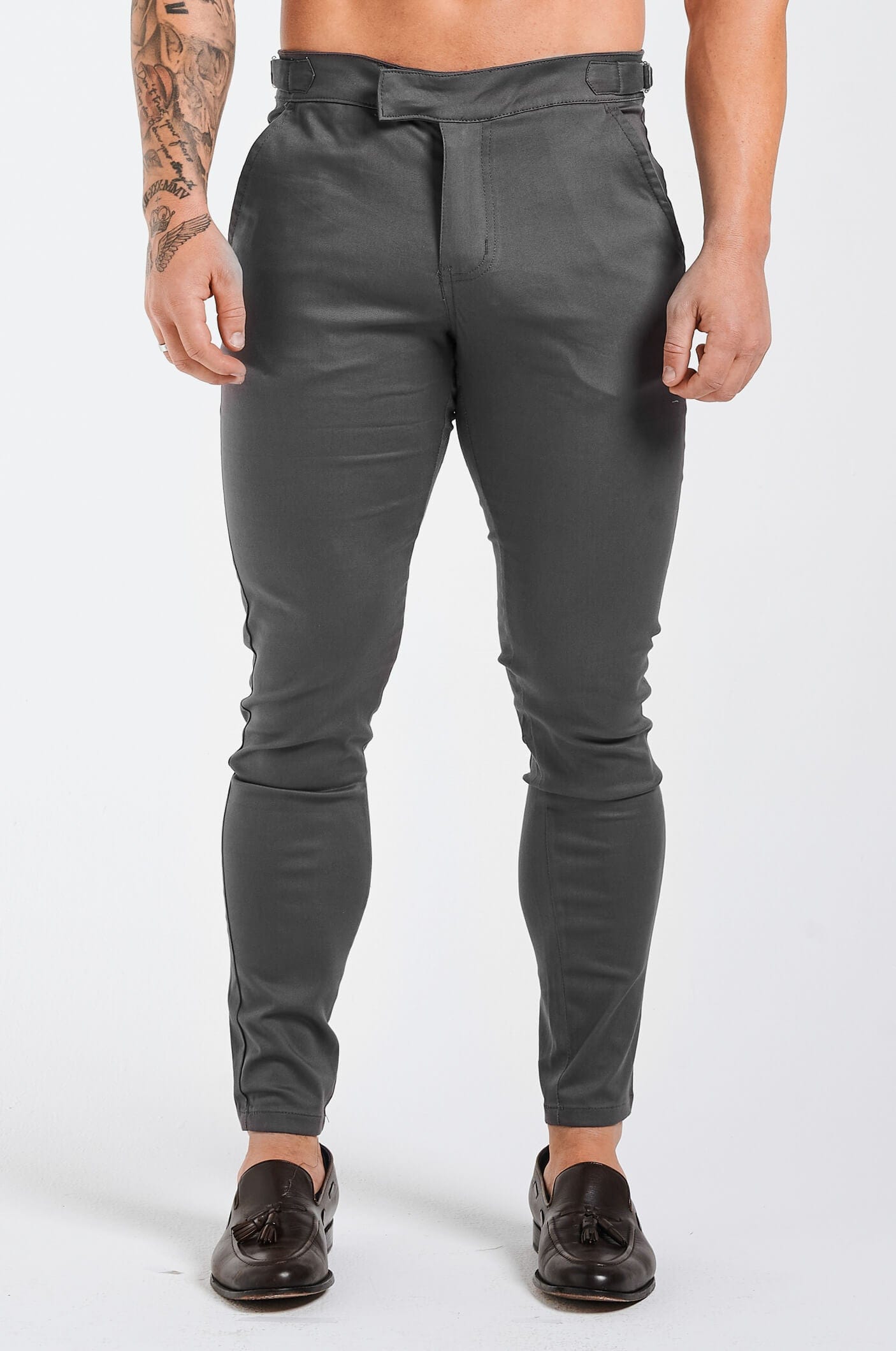 Legend London Trouser SLIM FIT HIGH WAIST TROUSER - DARK GREY