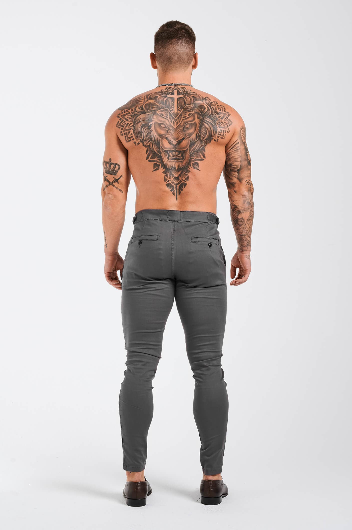 Legend London Trouser SLIM FIT HIGH WAIST TROUSER - DARK GREY