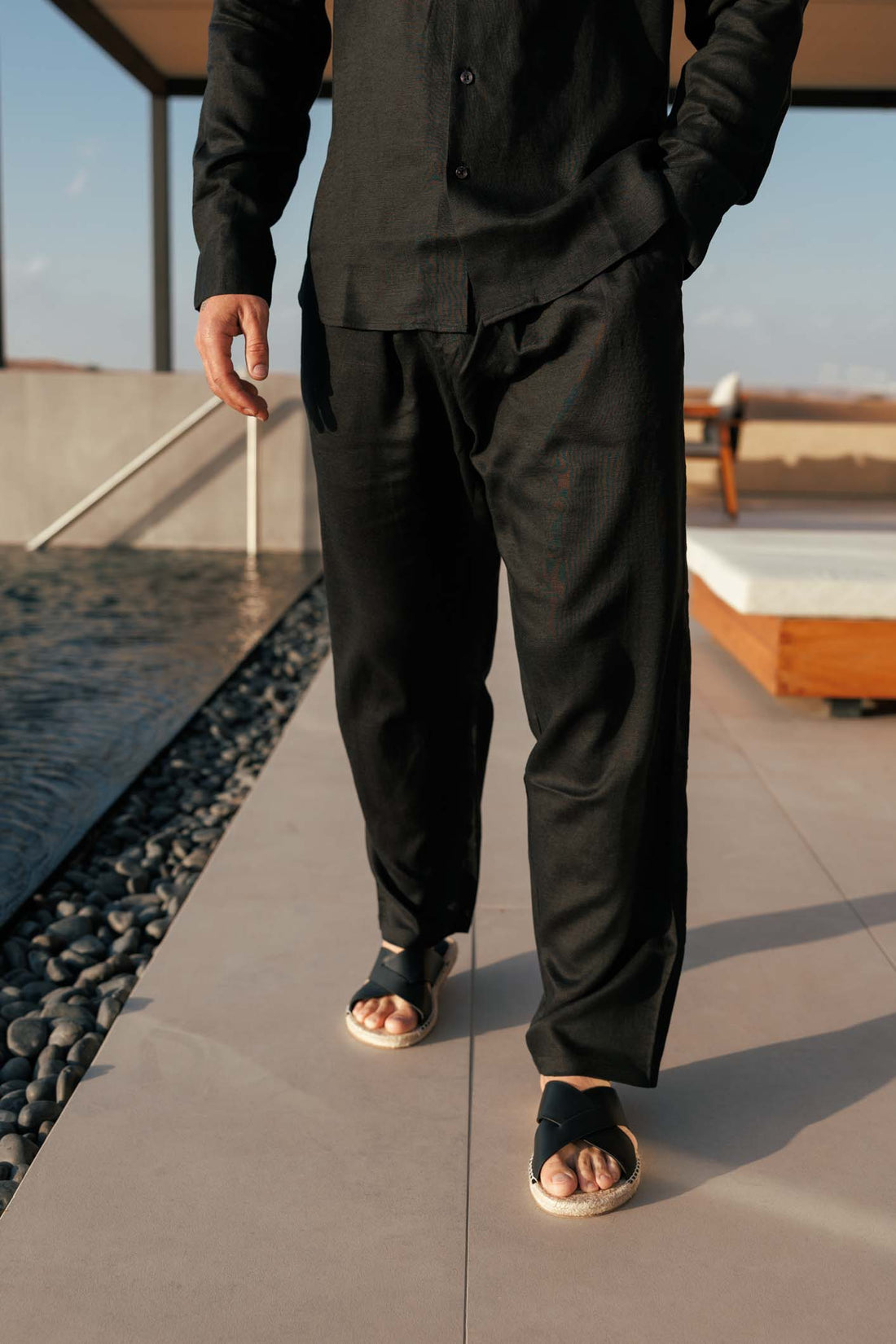Legend London Trouser - Summer LINEN TROUSER - BLACK