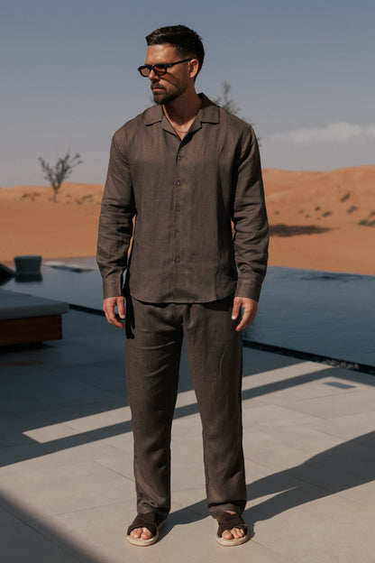 Legend London Trouser - Summer LINEN TROUSER - OAK