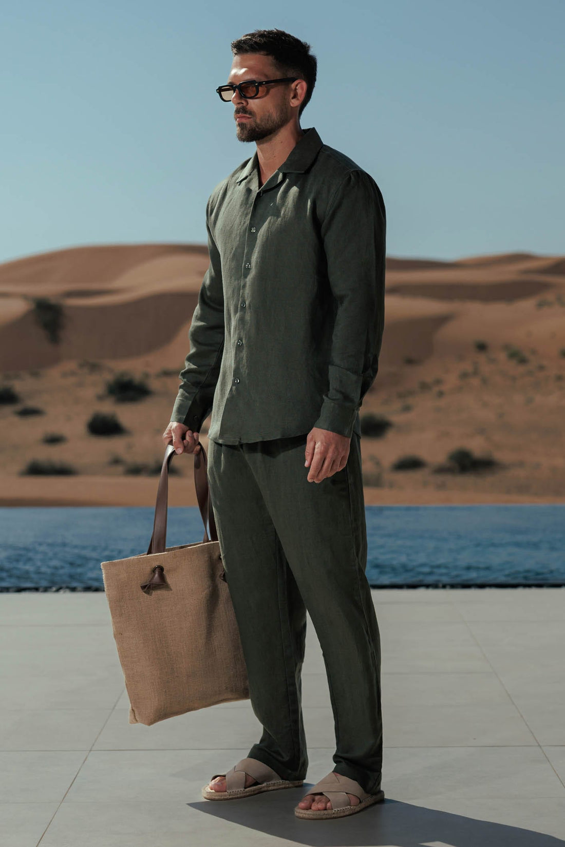 Legend London Trouser - Summer LINEN TROUSER - OLIVE