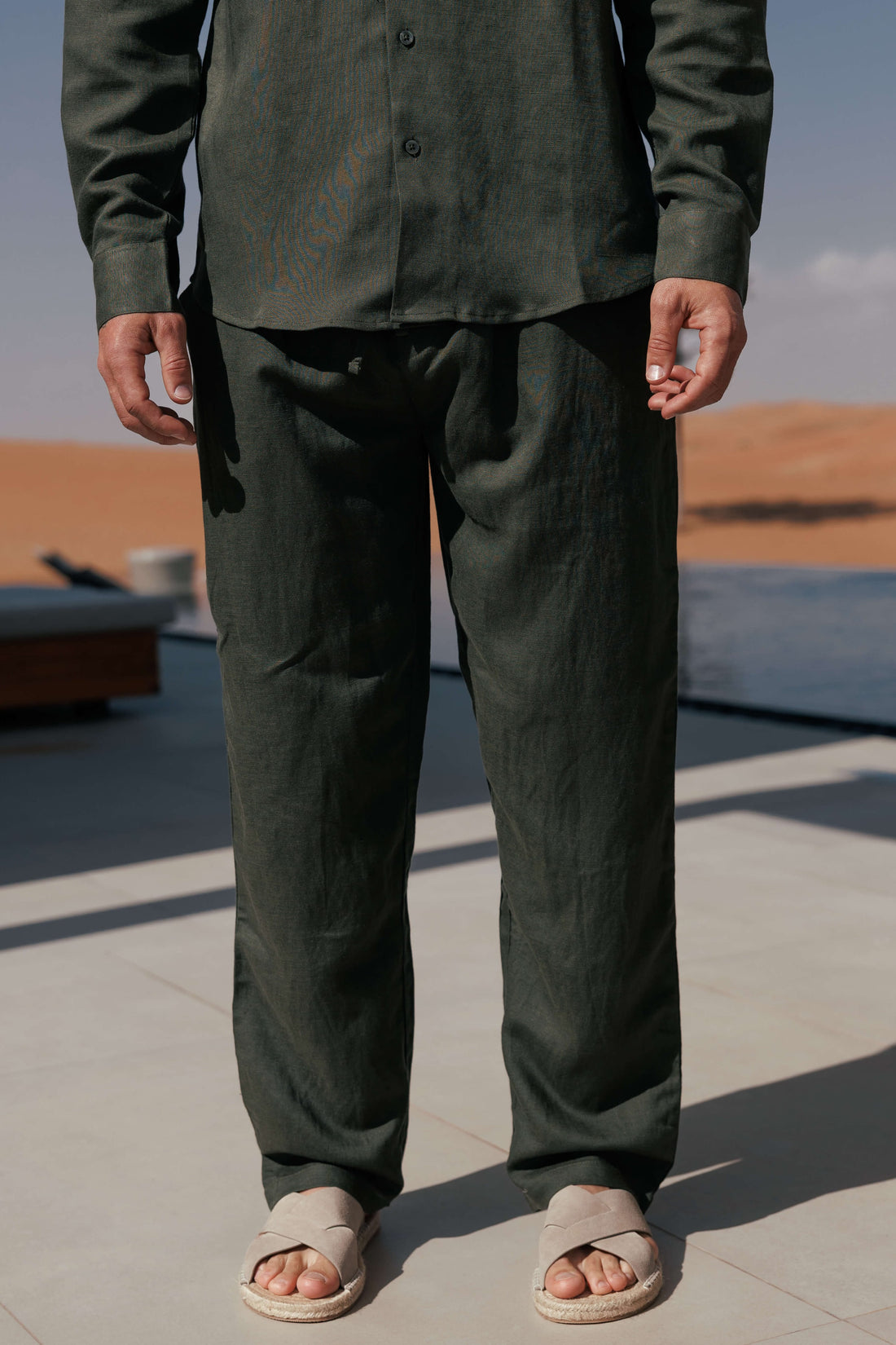 Legend London Trouser - Summer LINEN TROUSER - OLIVE