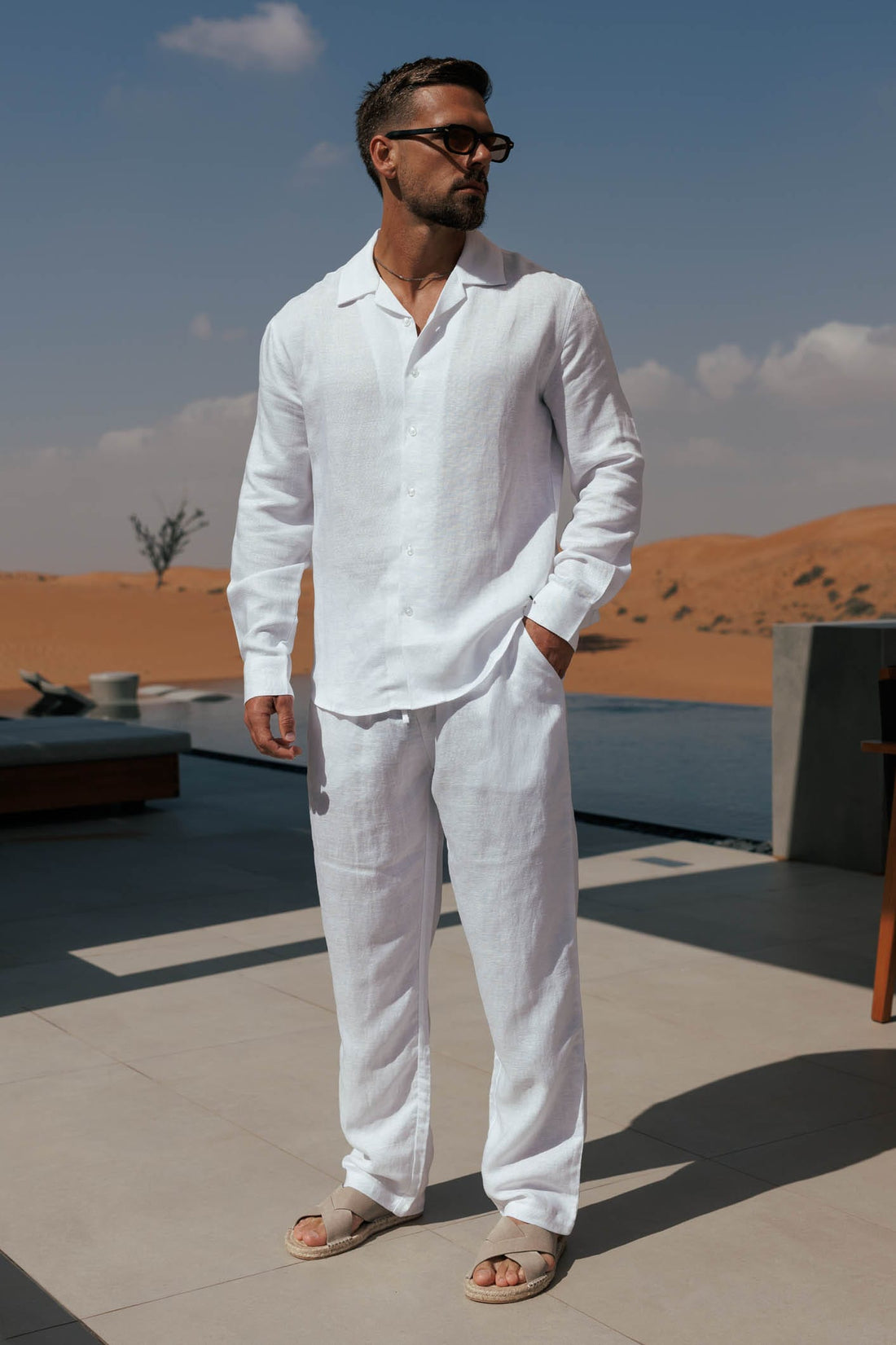 Legend London Trouser - Summer LINEN TROUSER - WHITE