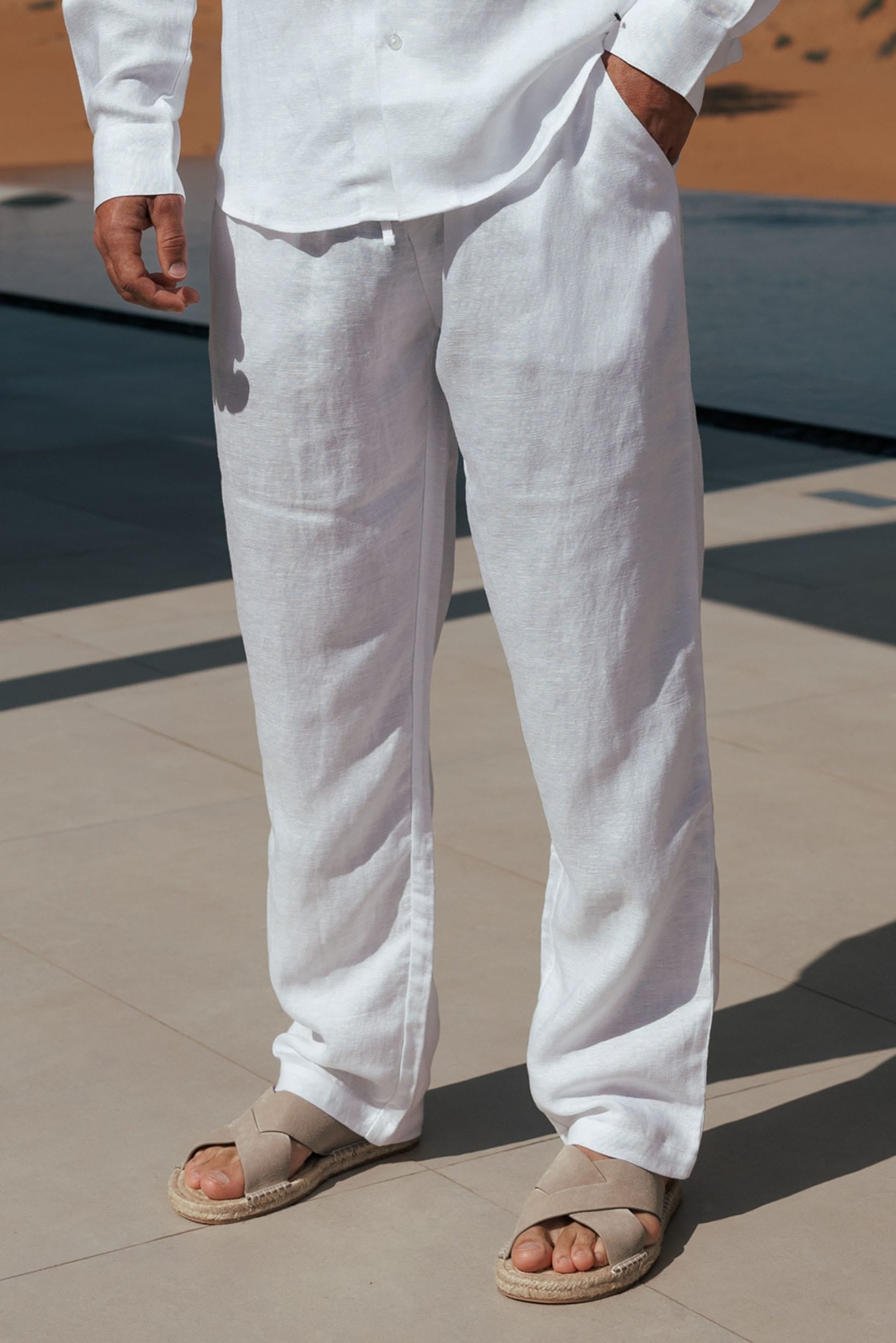 LINEN TROUSER - WHITE – Legend London