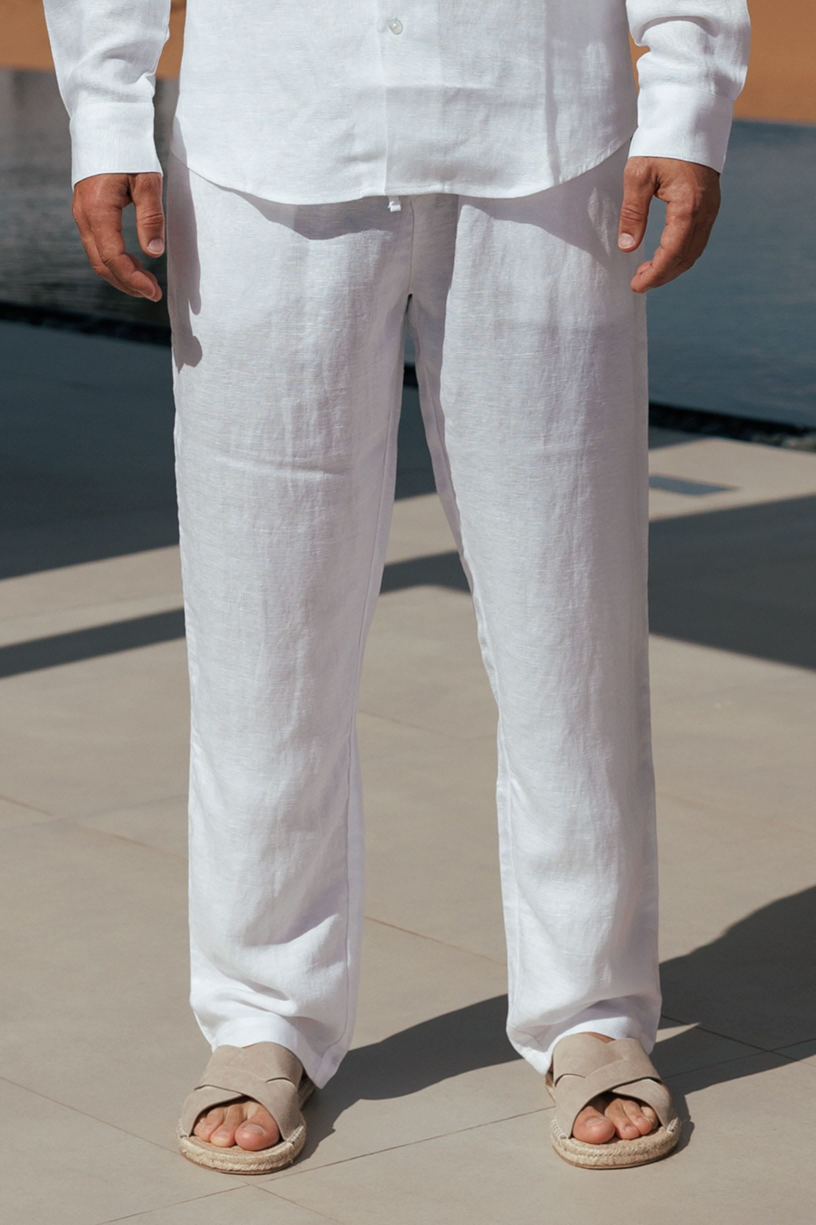 Legend London Trouser - Summer LINEN TROUSER - WHITE