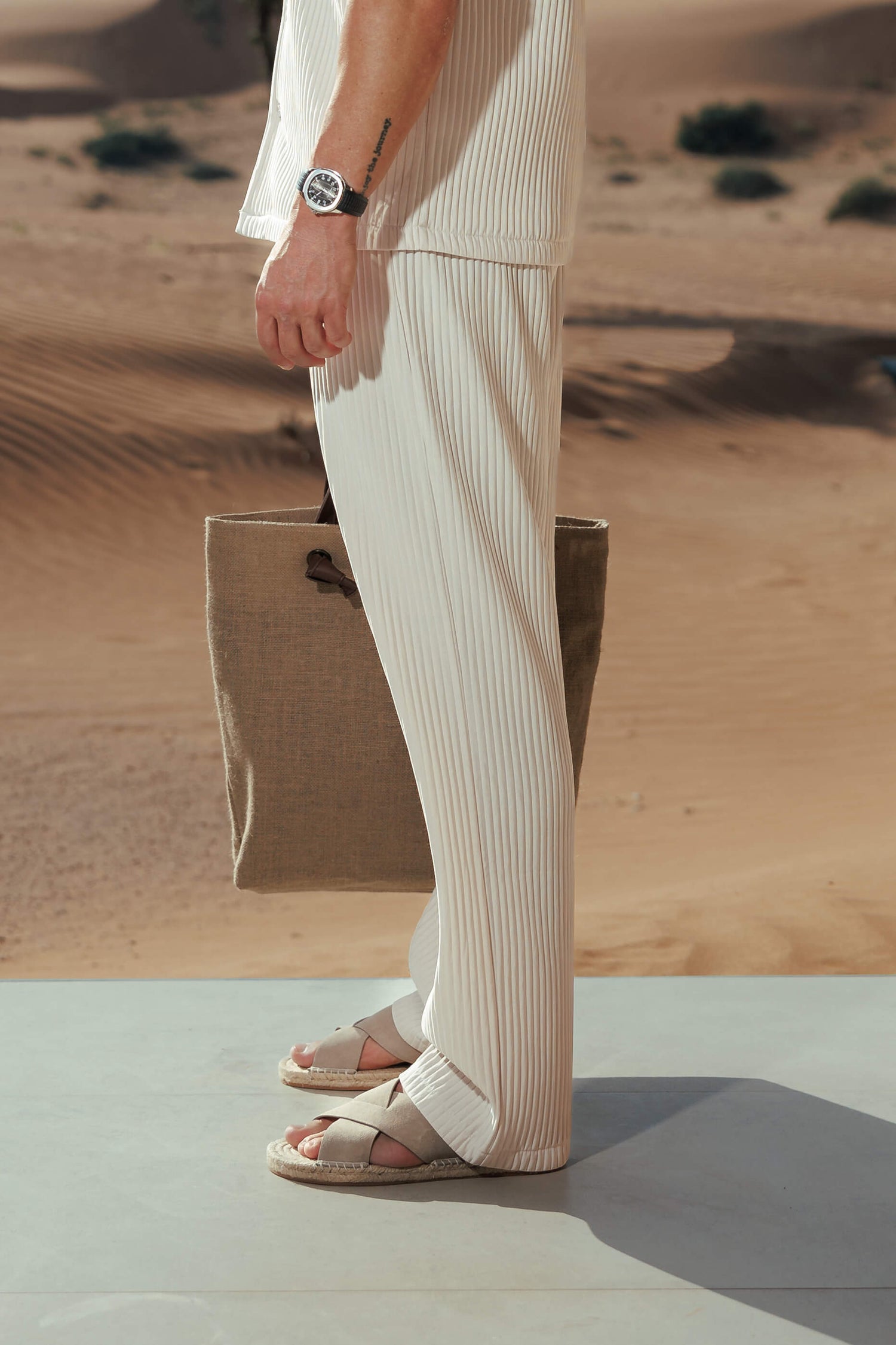 Legend London Trouser - Summer PLEATED TROUSER - BEIGE