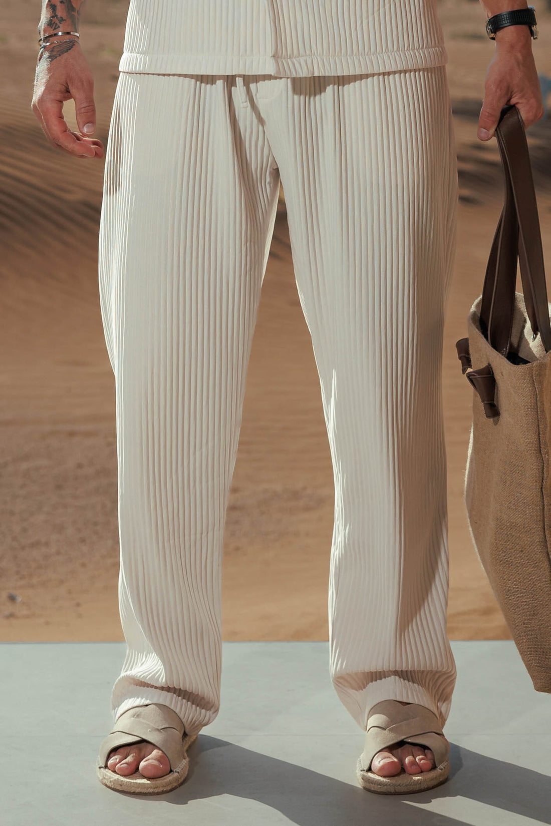 Legend London Trouser - Summer PLEATED TROUSER - BEIGE