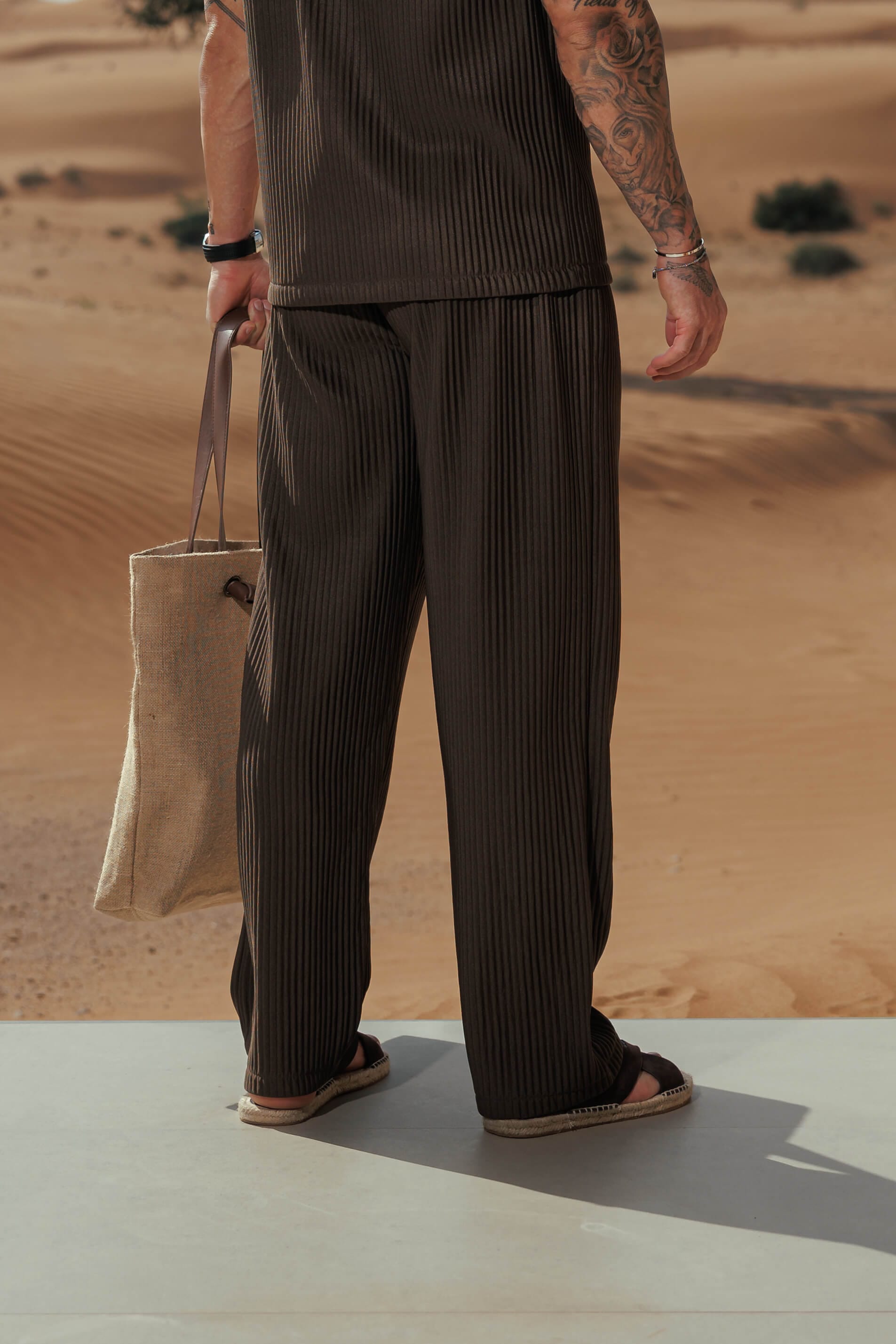 Legend London Trouser - Summer PLEATED TROUSER - BROWN