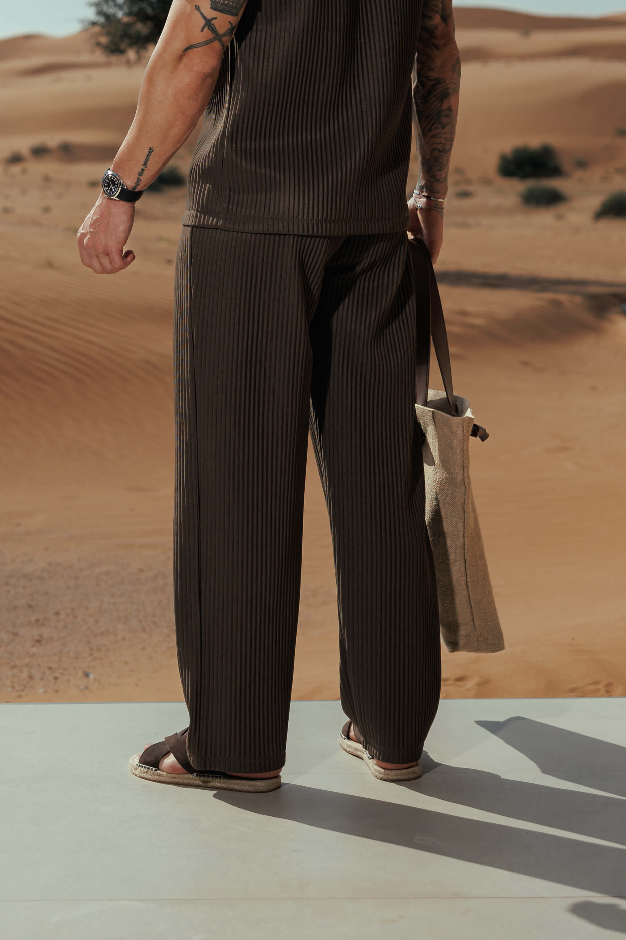 Legend London Trouser - Summer PLEATED TROUSER - BROWN