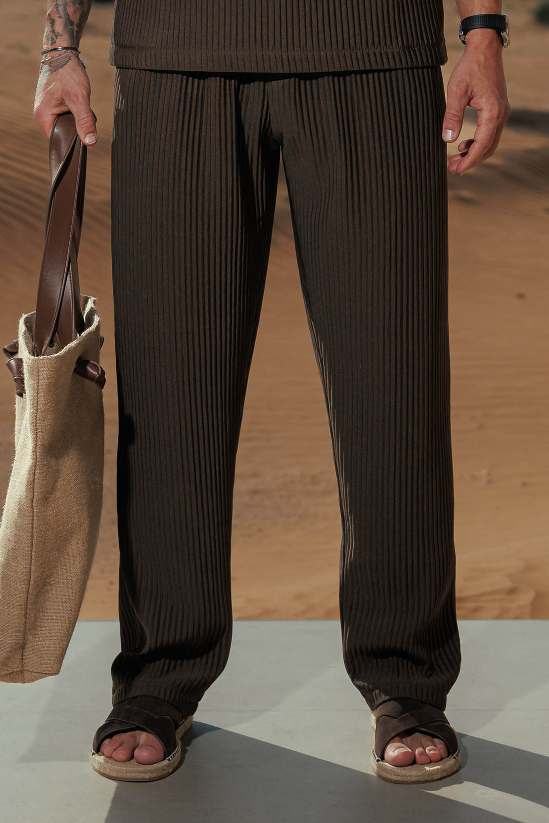 Legend London Trouser - Summer PLEATED TROUSER - BROWN