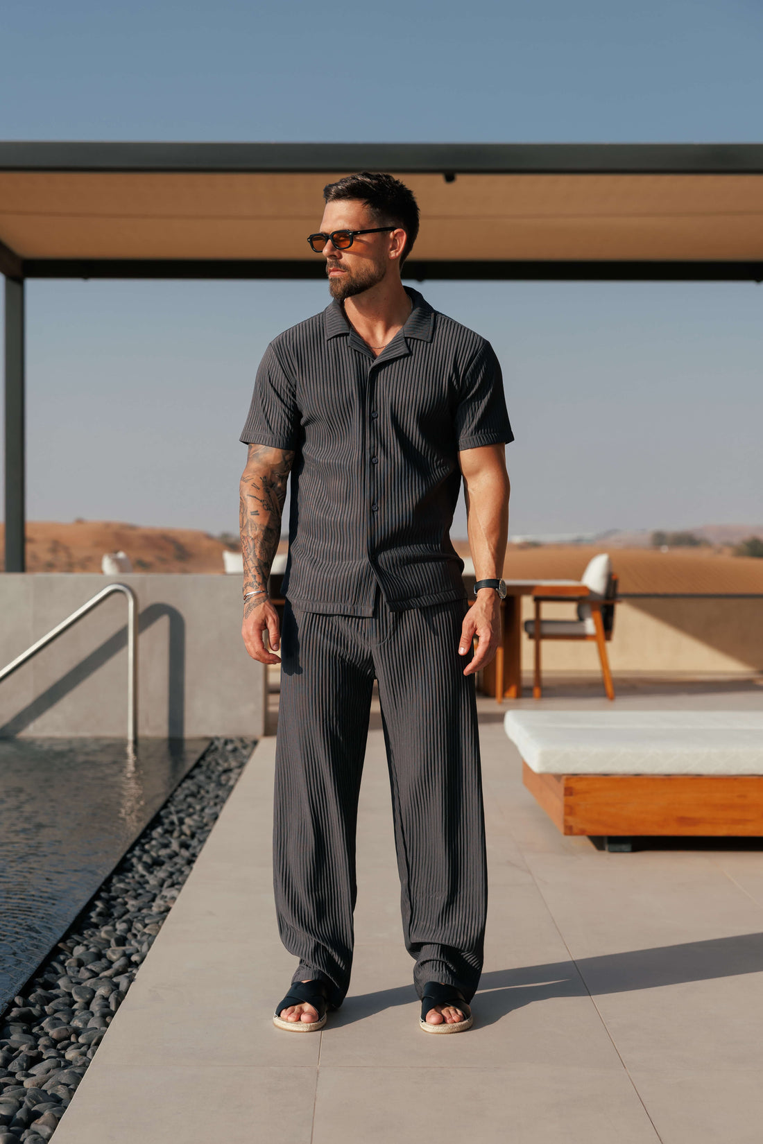 Legend London Trouser - Summer PLEATED TROUSER - GREY