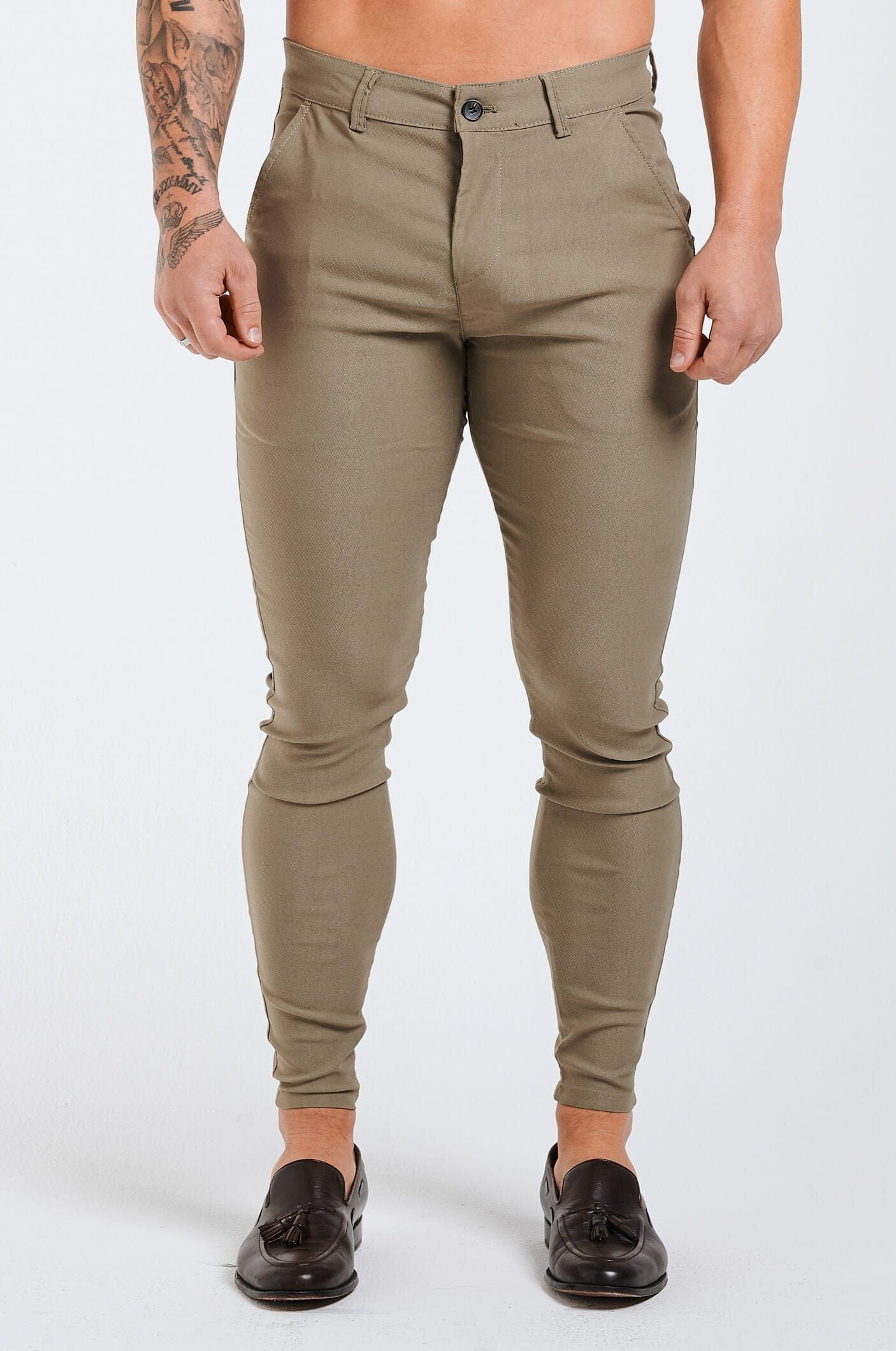 Legend London Trousers - chino FLEX CHINO SLIM FIT - SAGE