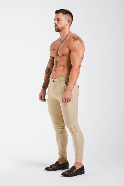 Legend London Trousers - chino FLEX CHINO SLIM FIT - SAND