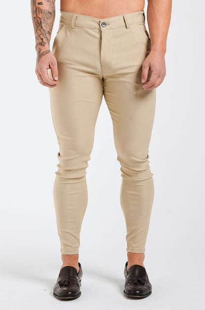 Legend London Trousers - chino FLEX CHINO SLIM FIT - SAND