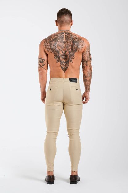 Legend London Trousers - chino FLEX CHINO SLIM FIT - SAND