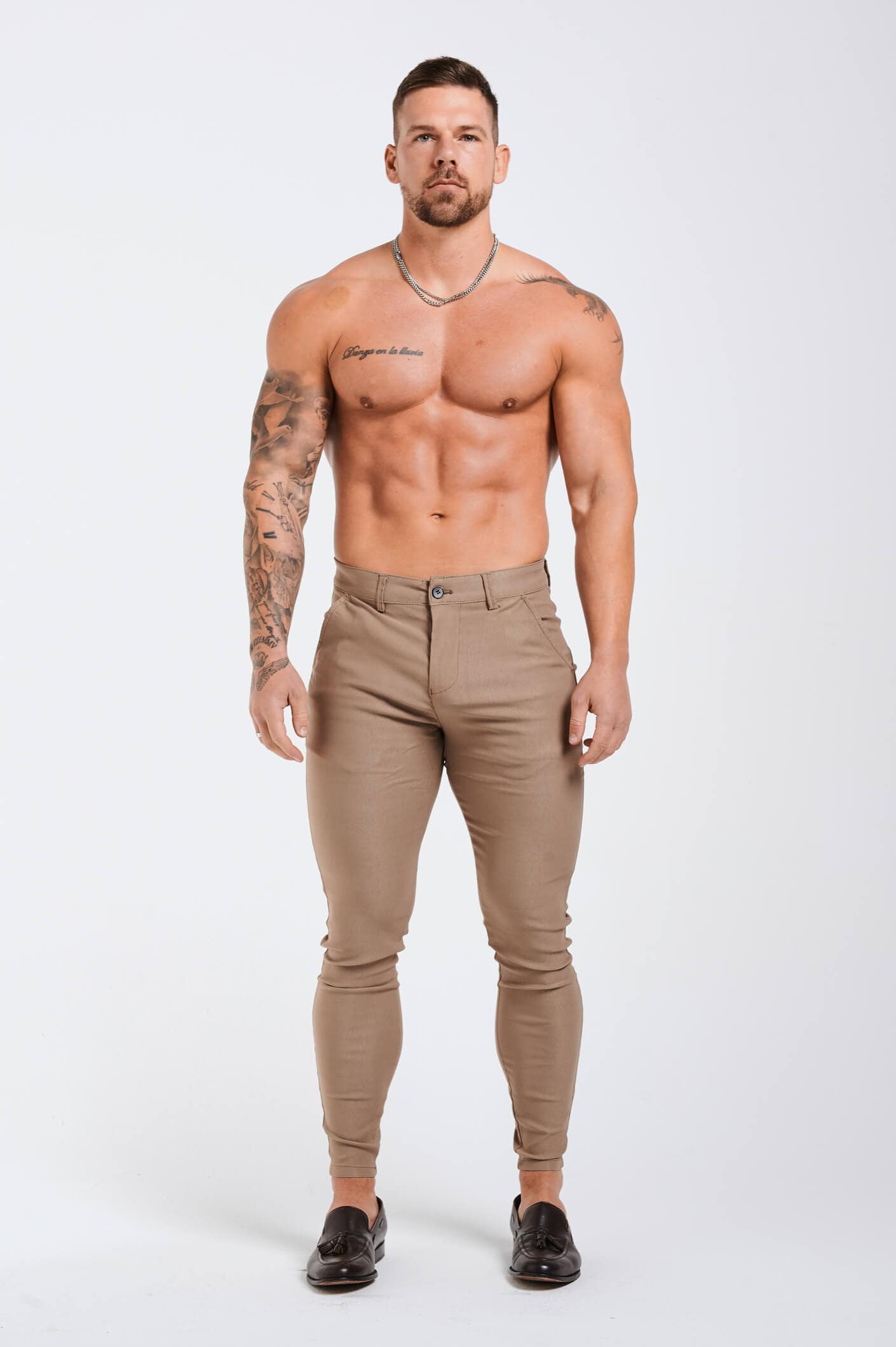 Legend London Trousers - chino FLEX CHINO SLIM FIT - TAUPE