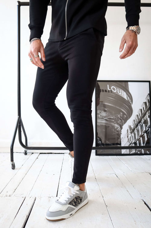 Legend London Trousers - chino SPRAY-ON STRETCH CHINO - BLACK