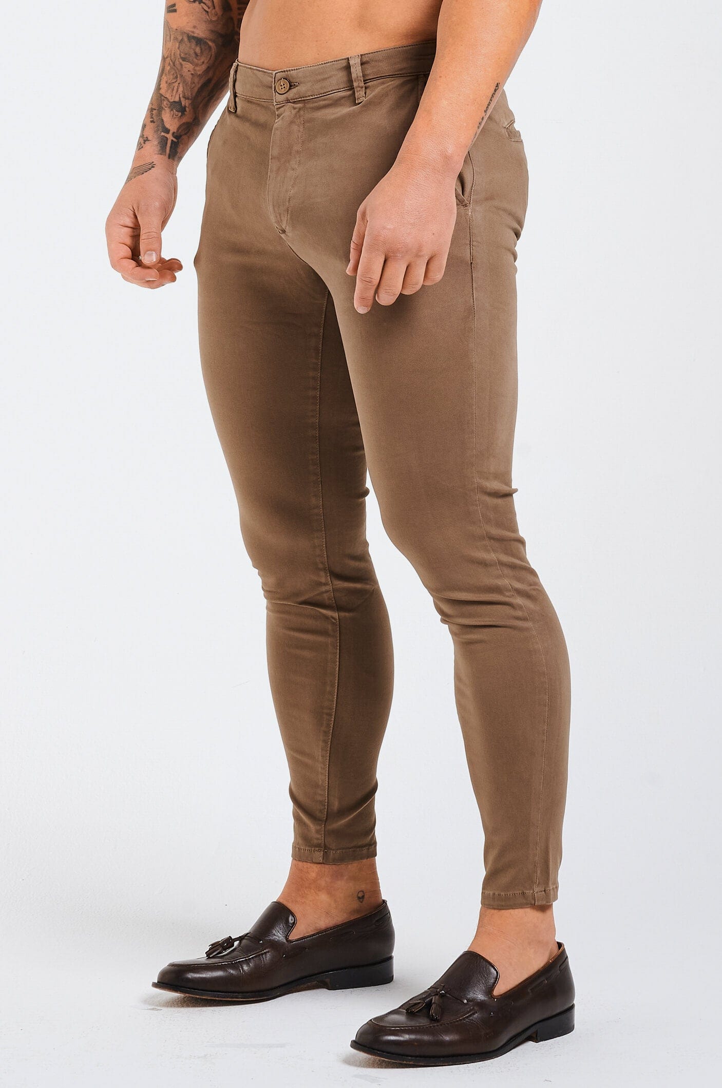 Legend London Trousers - chino SPRAY-ON STRETCH CHINO - TAUPE