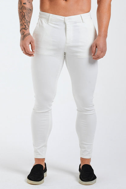 Legend London Trousers - chino SPRAY-ON STRETCH CHINO - WHITE