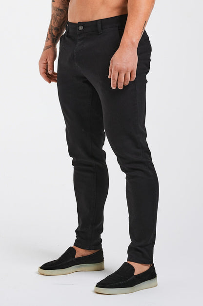 Legend London Trousers - chino TEXTURED STRETCH CHINO - BLACK