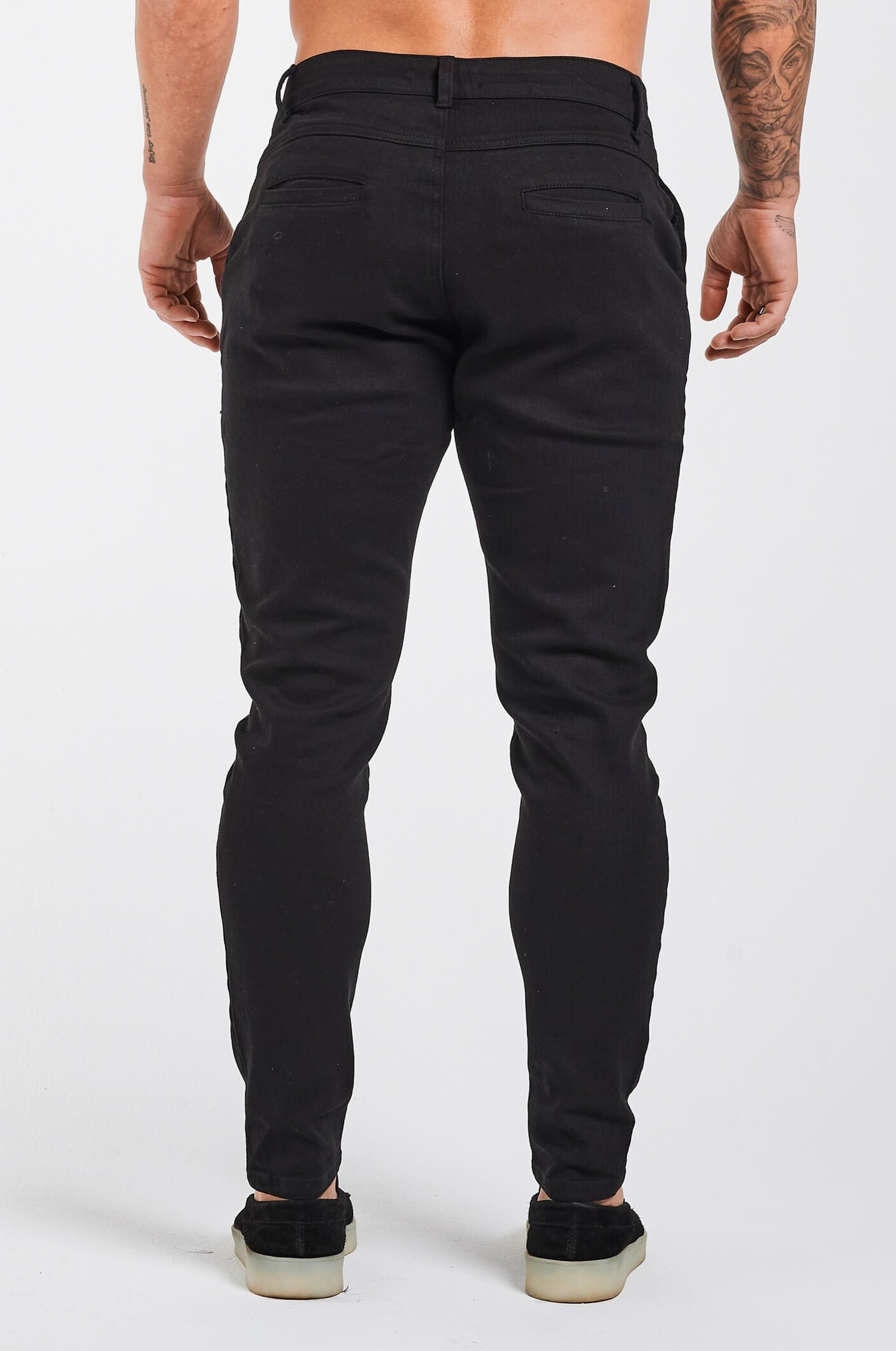 Legend London Trousers - chino TEXTURED STRETCH CHINO - BLACK