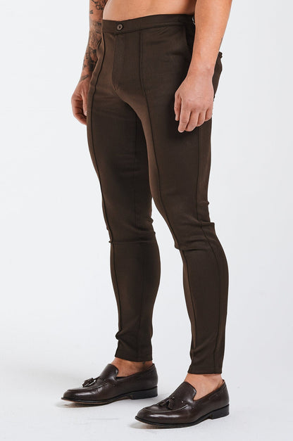 Legend London Trousers - Cinch PLAIN STRETCH TROUSER W/SIDE CINCH - TAUPE